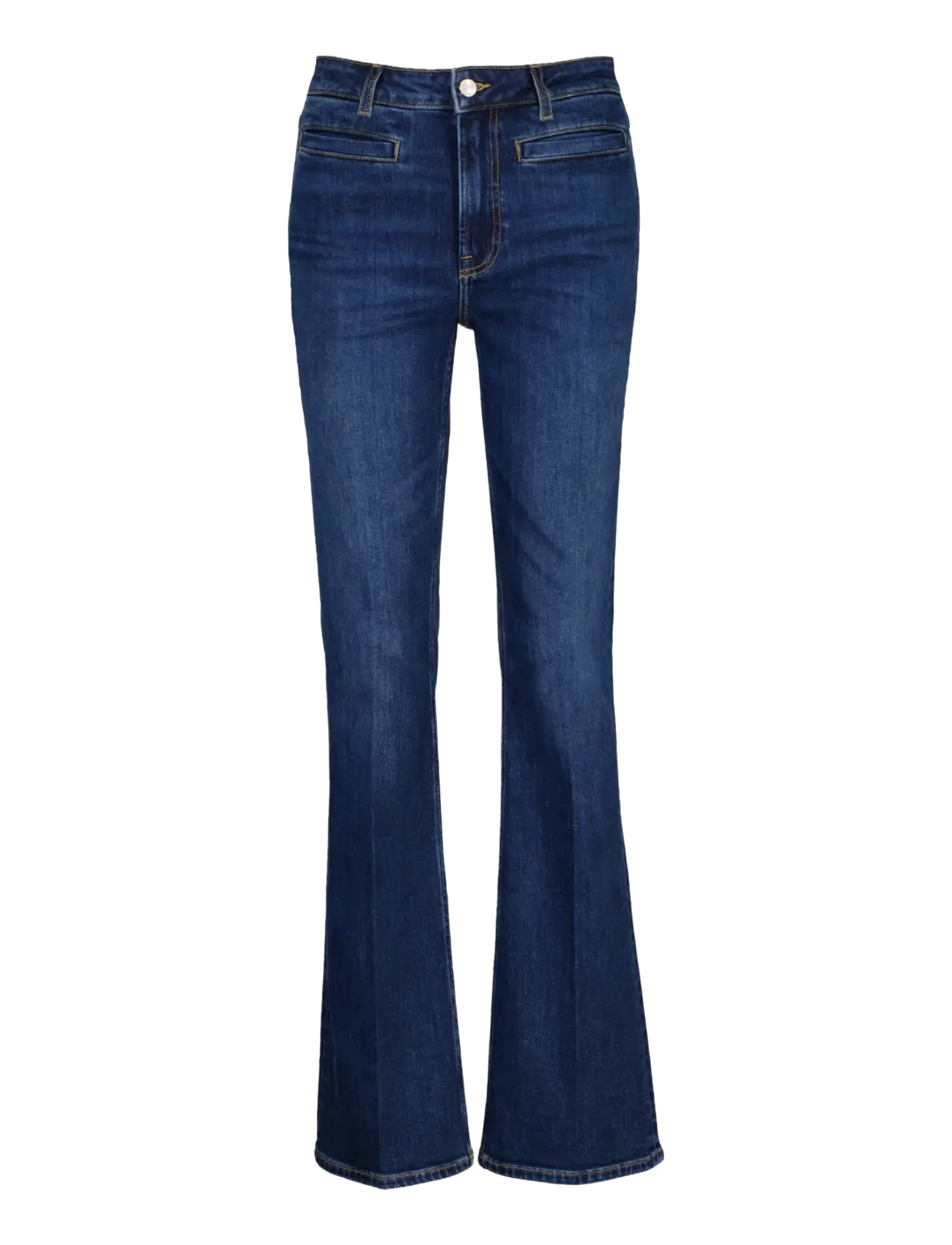 Gant SLIM FLARE MONOGRAM JEANS - Flared jeans - DARK BLUE WORN IN / blue