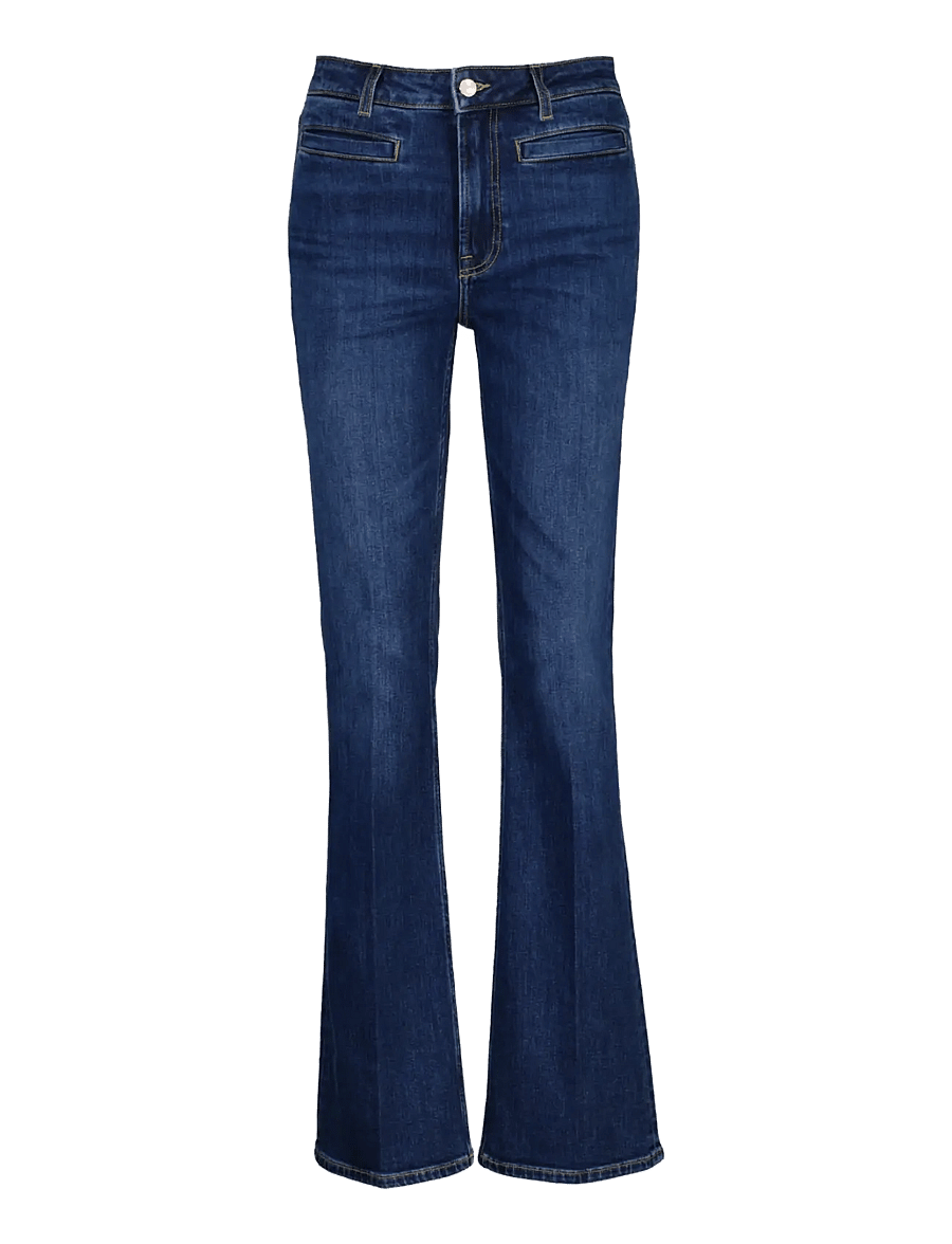 Gant - SLIM FLARE MONOGRAM JEANS - flared jeans - dark blue worn in - 0
