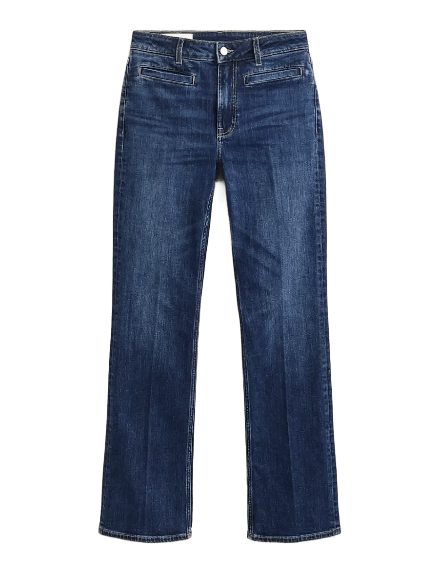 Gant - SLIM FLARE MONOGRAM JEANS - utsvängda jeans - dark blue worn in - 0