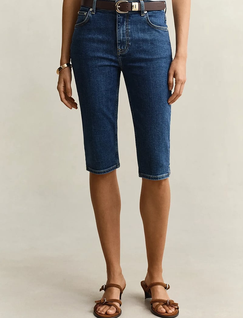 Gant - DENIM CAPRI - caprihose - mid blue - 3