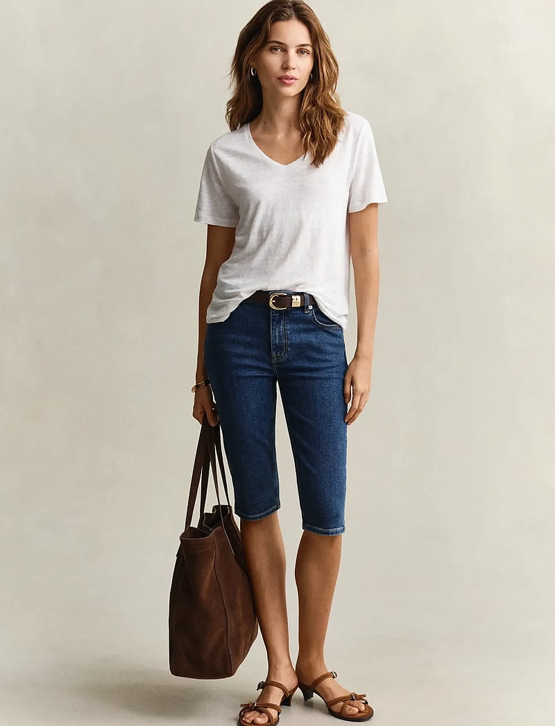 Gant - DENIM CAPRI - caprihose - mid blue - 4