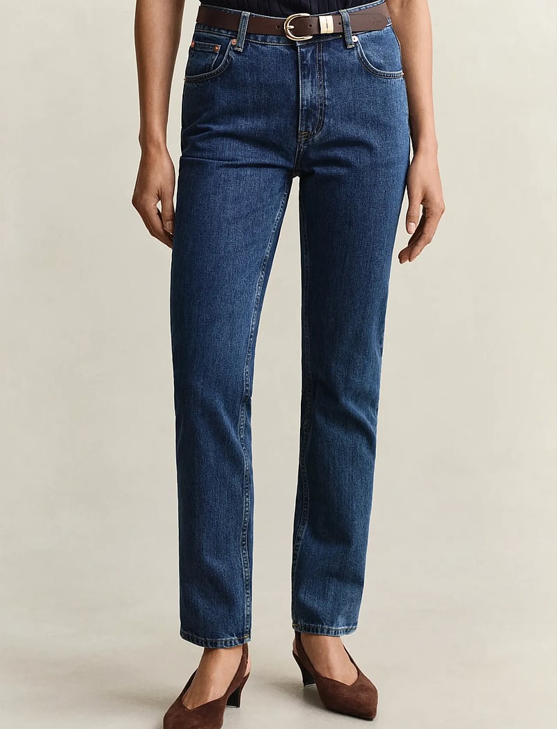 GANT - SLIM JEANS - kitsad teksad - mid blue - 3