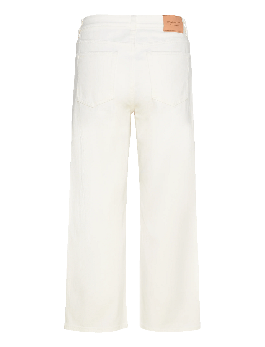 Gant - CROPPED RELAXED JEANS - hosen mit weitem bein - eggshell - 2