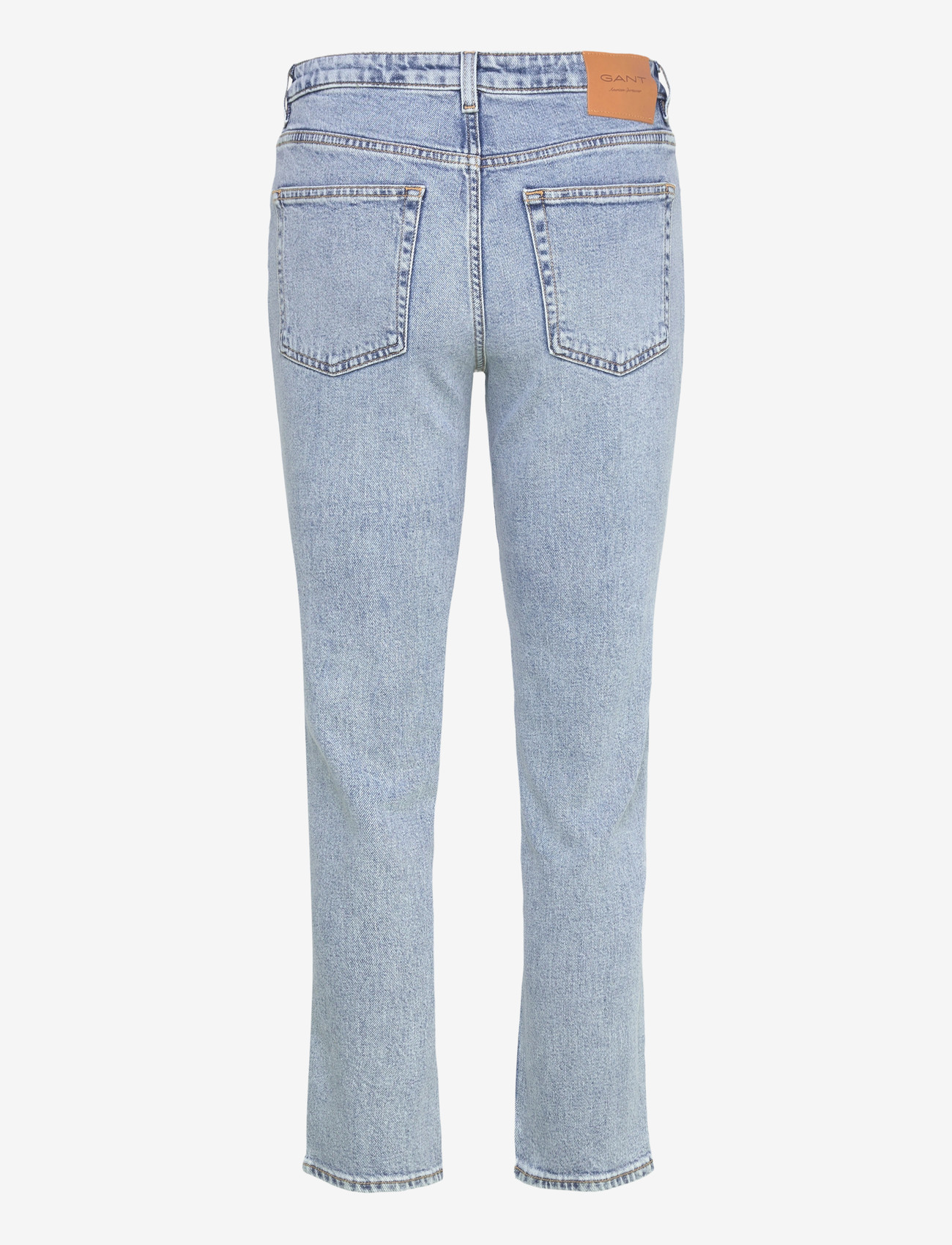 GANT - CROPPED STRAIGHT STRETCH JEANS - raka jeans - light blue worn in - 1