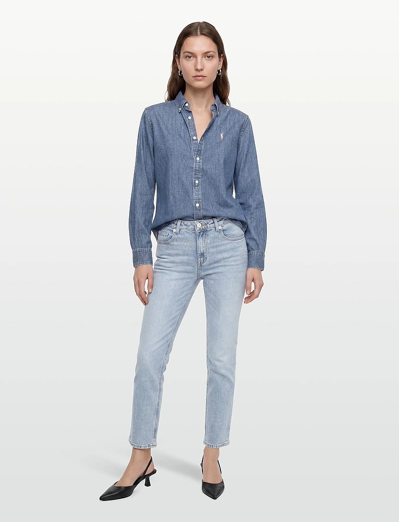Gant - Straight Cropped Jeans - straight jeans - light blue worn in - 0