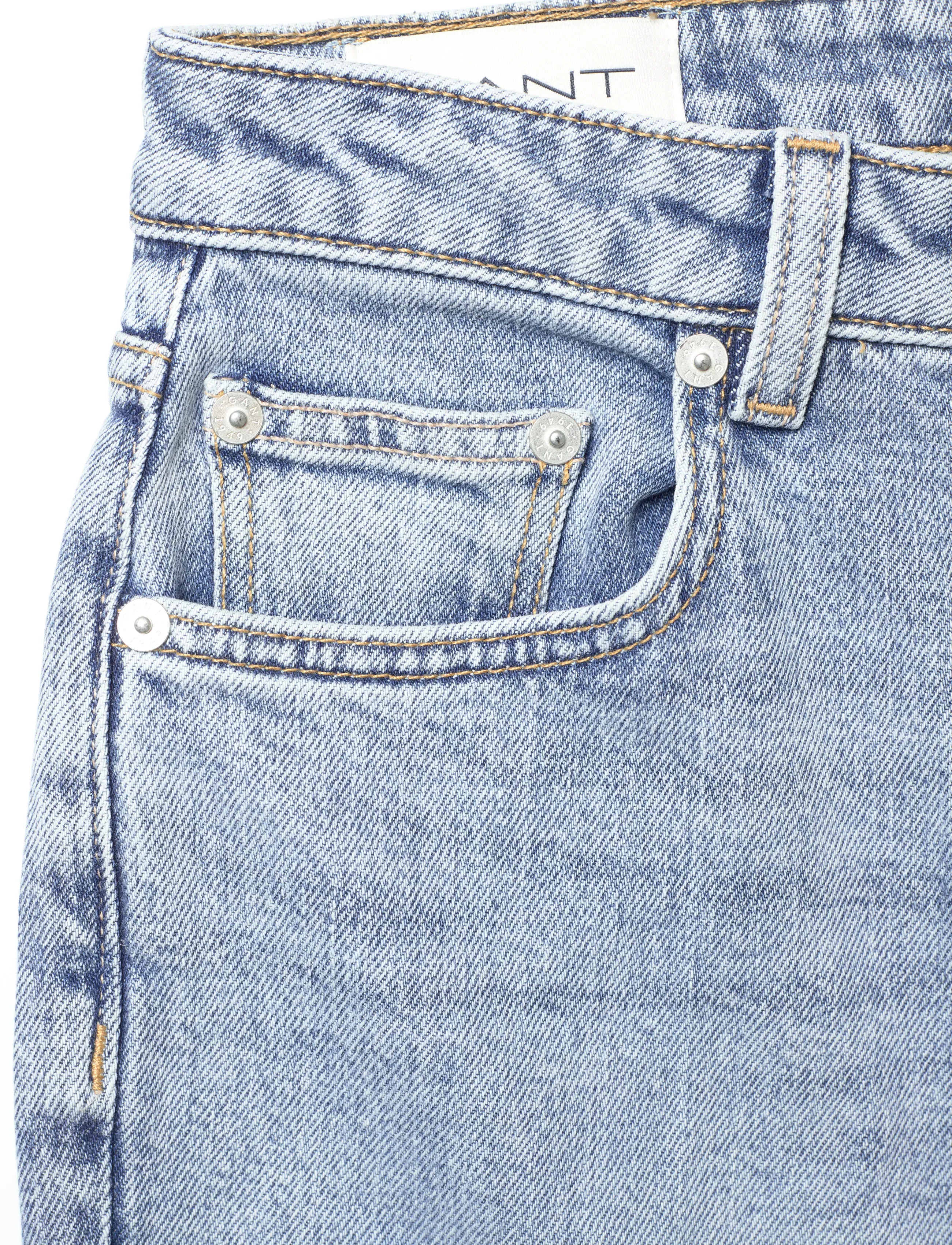 Gant - Straight Cropped Jeans - straight jeans - light blue worn in - 5