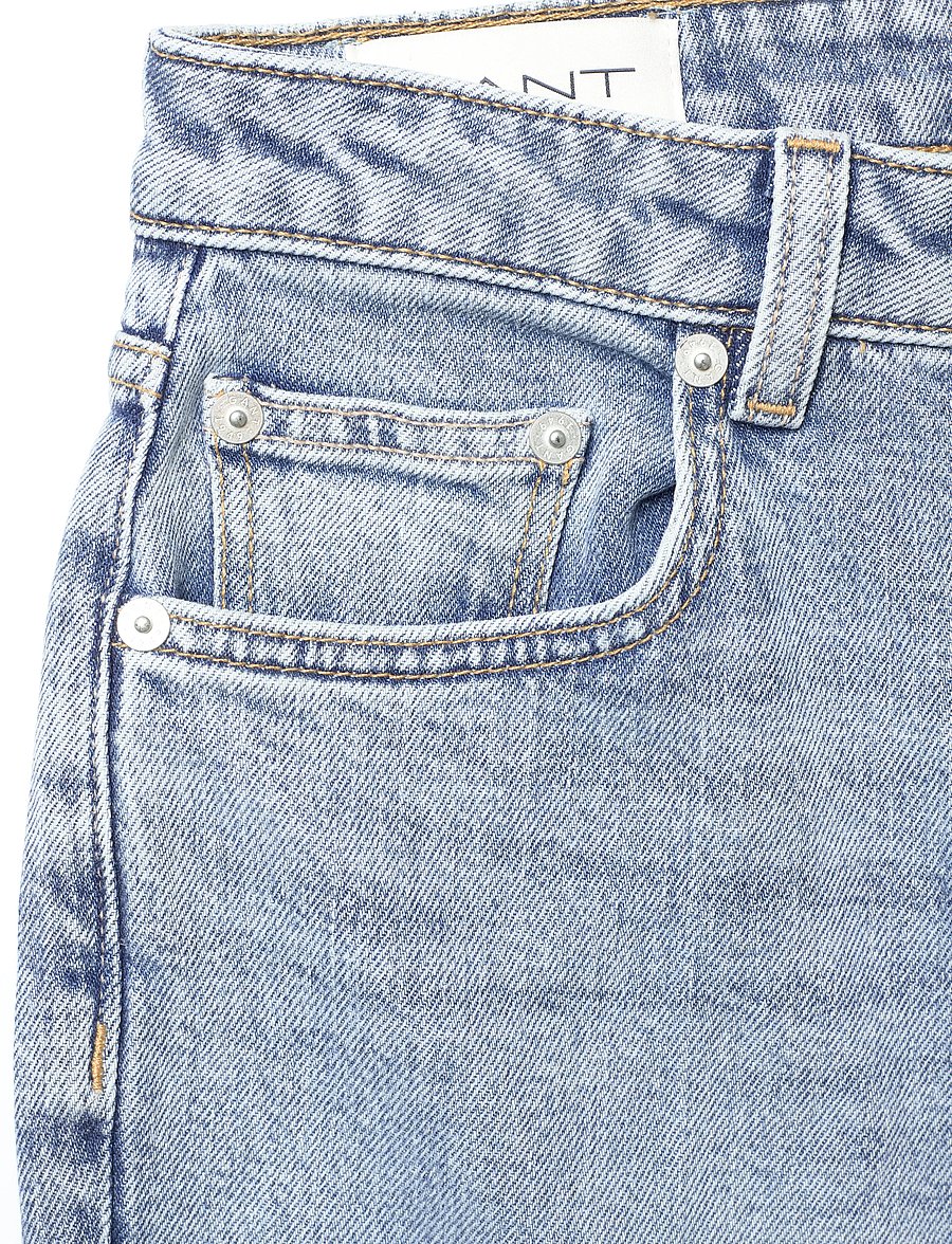 Gant - Straight Cropped Jeans - straight jeans - light blue worn in - 5