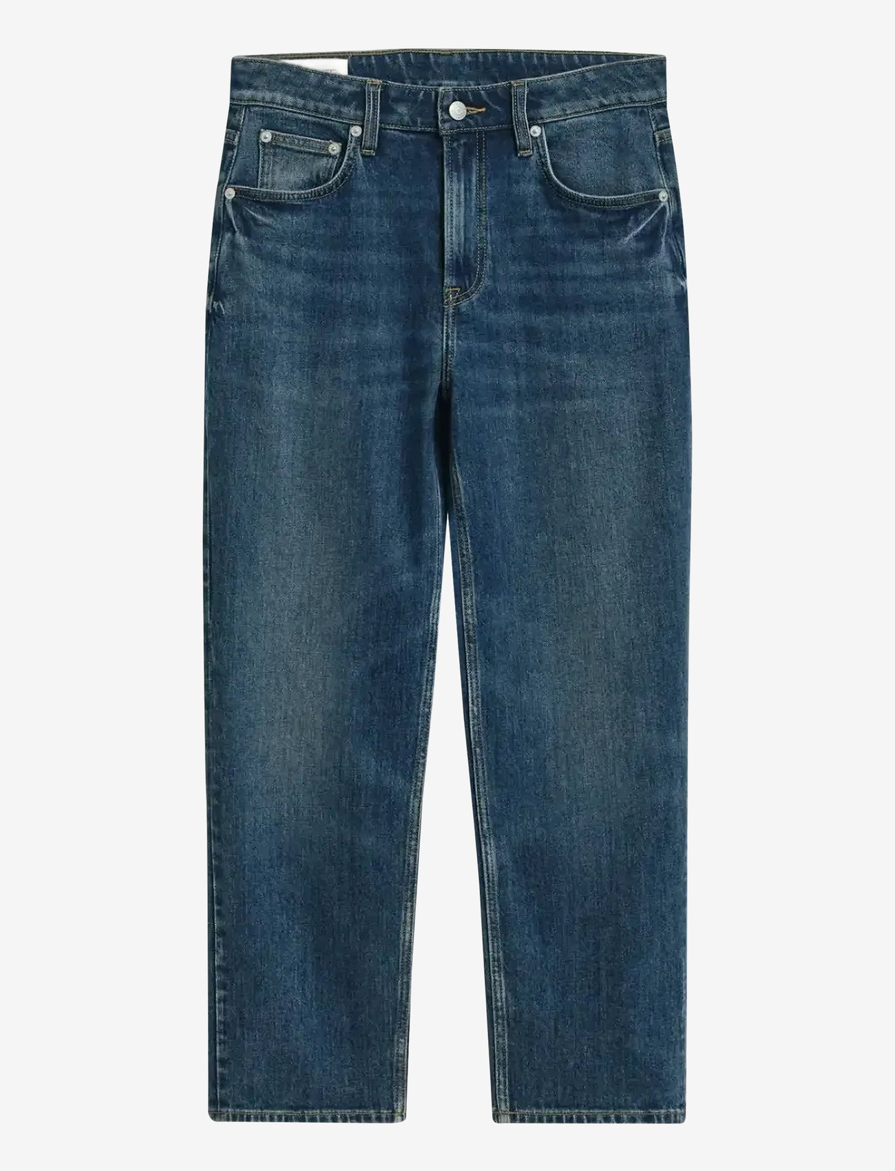 GANT - CROPPED STRAIGHT STRETCH JEANS - raka jeans - mid blue broken in - 0