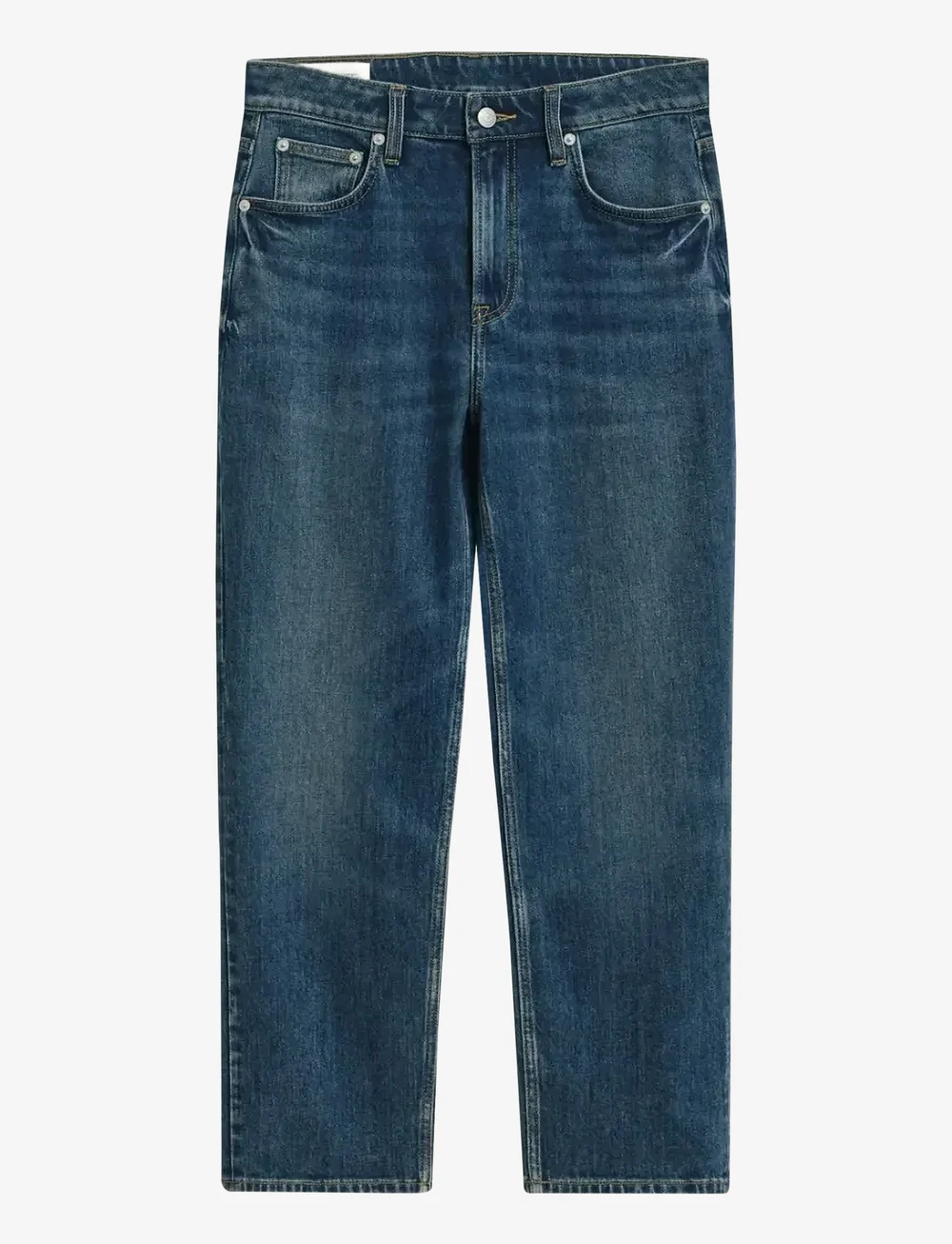 GANT - CROPPED STRAIGHT STRETCH JEANS - straight jeans - mid blue broken in - 0