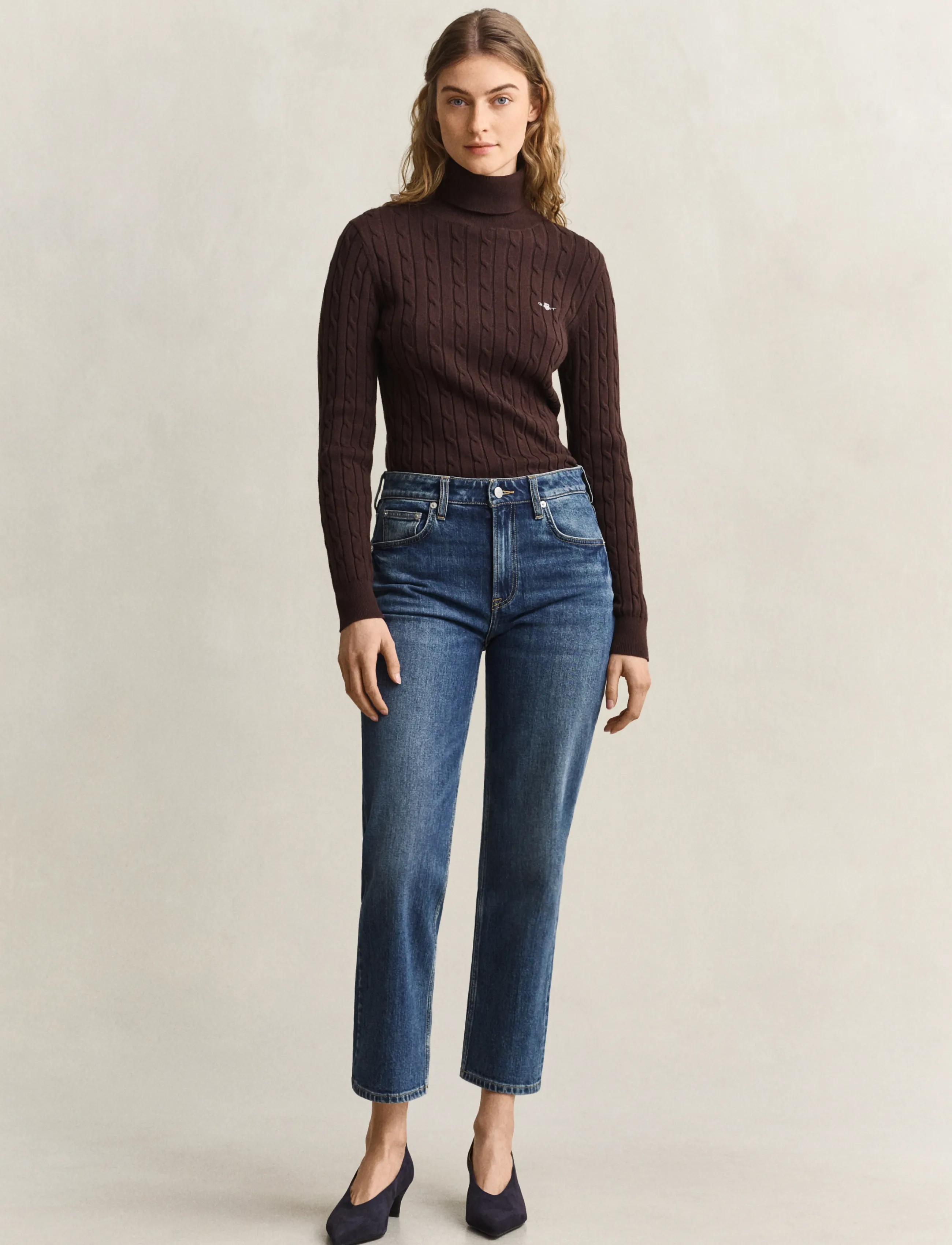Gant Straight Cropped Jeans - Jeans - MID BLUE BROKEN IN / blue