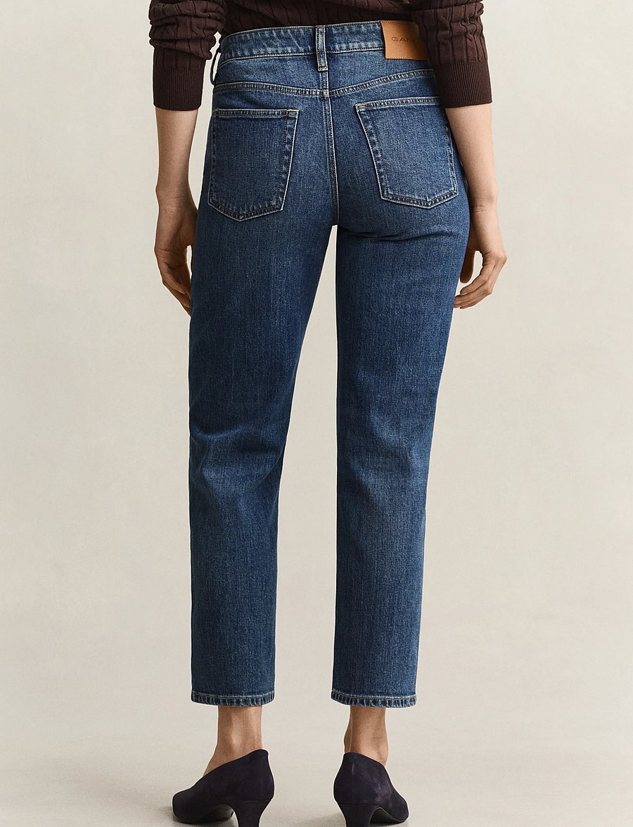 Gant - Straight Cropped Jeans - straight jeans - mid blue broken in - 2