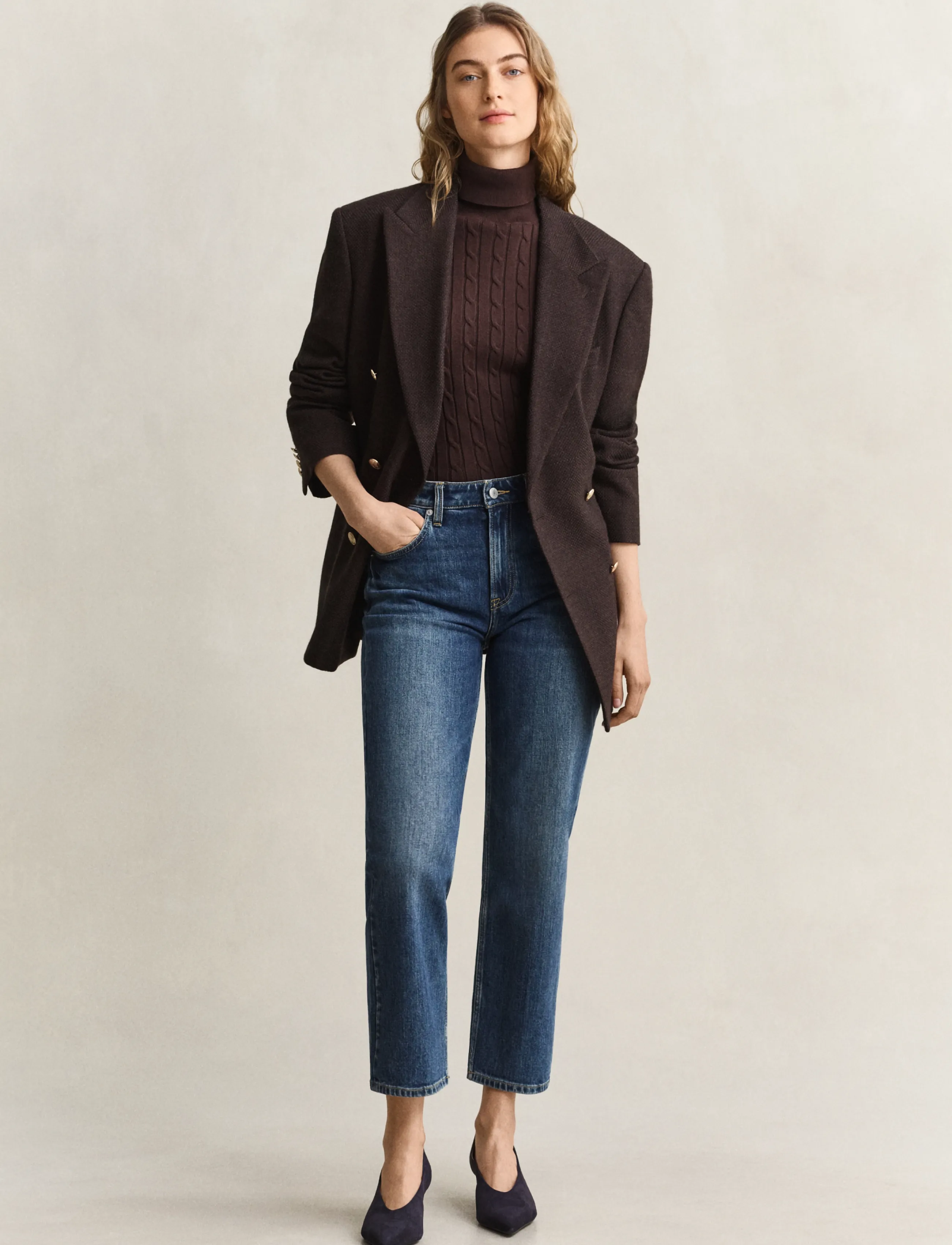 Gant - Straight Cropped Jeans - straight jeans - mid blue broken in - 3