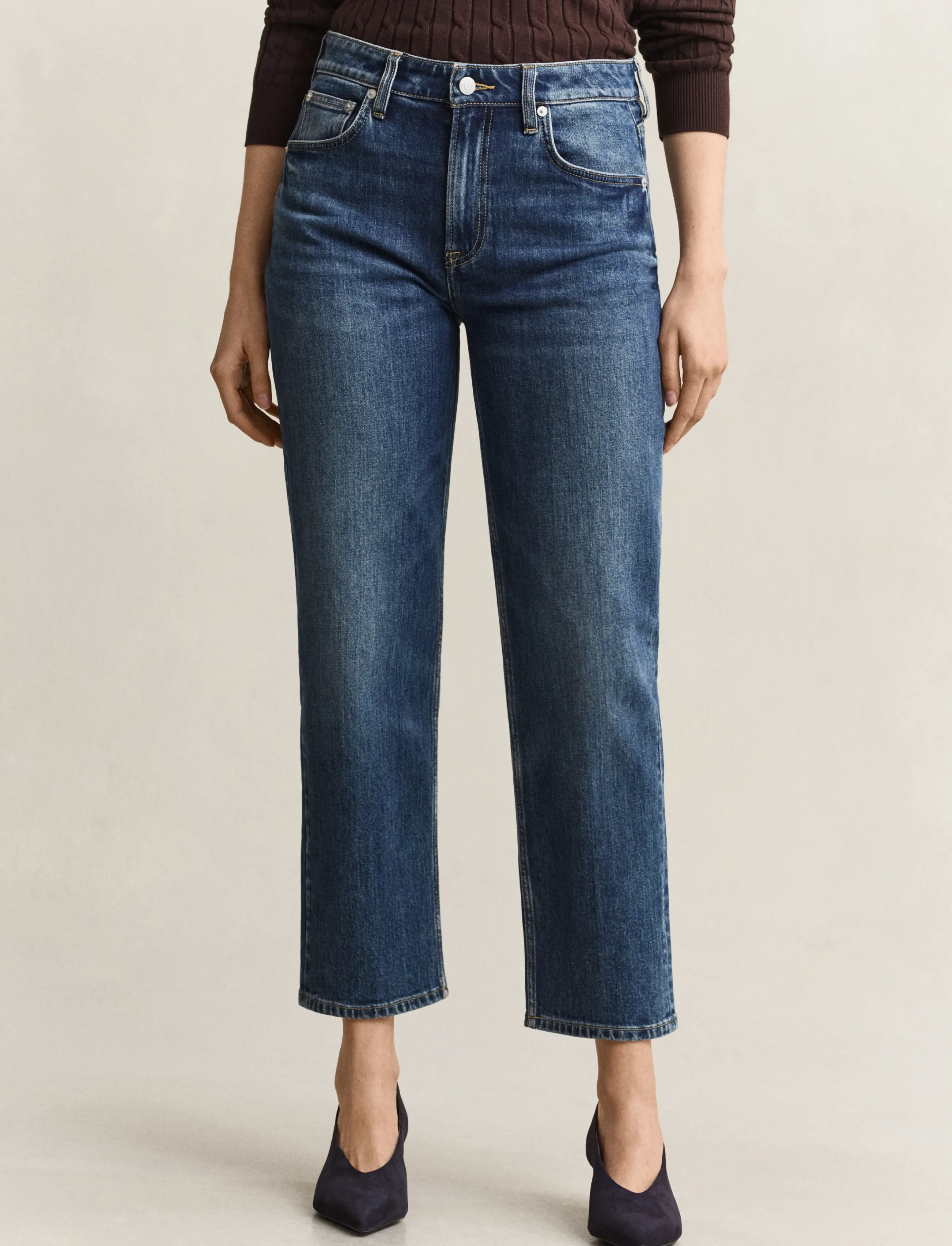 Gant - Straight Cropped Jeans - straight jeans - mid blue broken in - 5