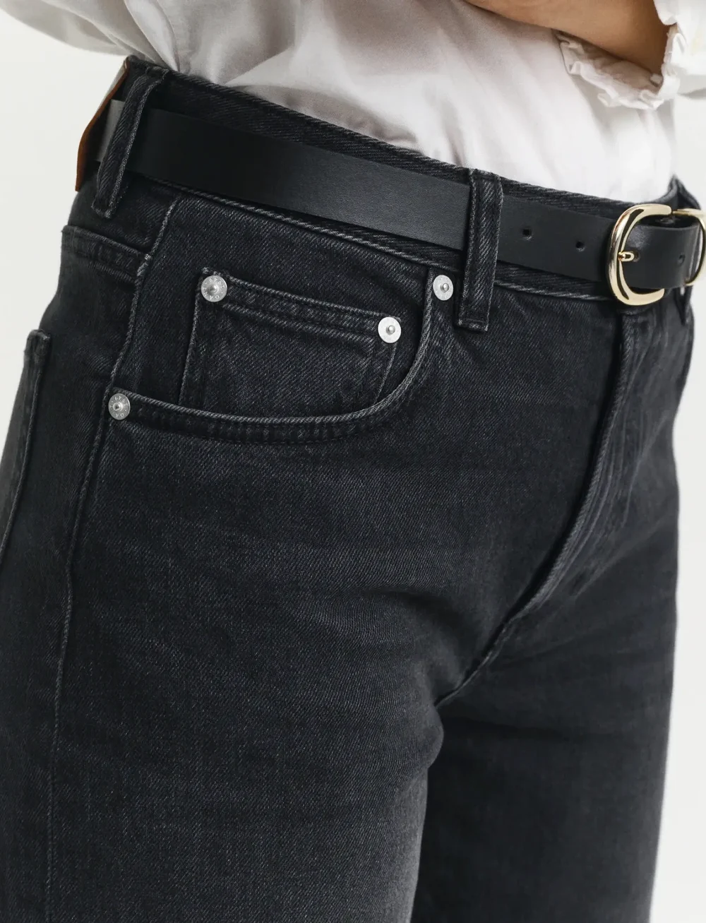 GANT - STRAIGHT STRETCH JEANS - sirge säärega teksad - black broken in - 3