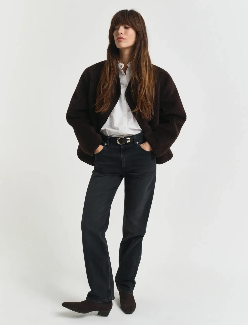 GANT - STRAIGHT STRETCH JEANS - sirge säärega teksad - black broken in - 4