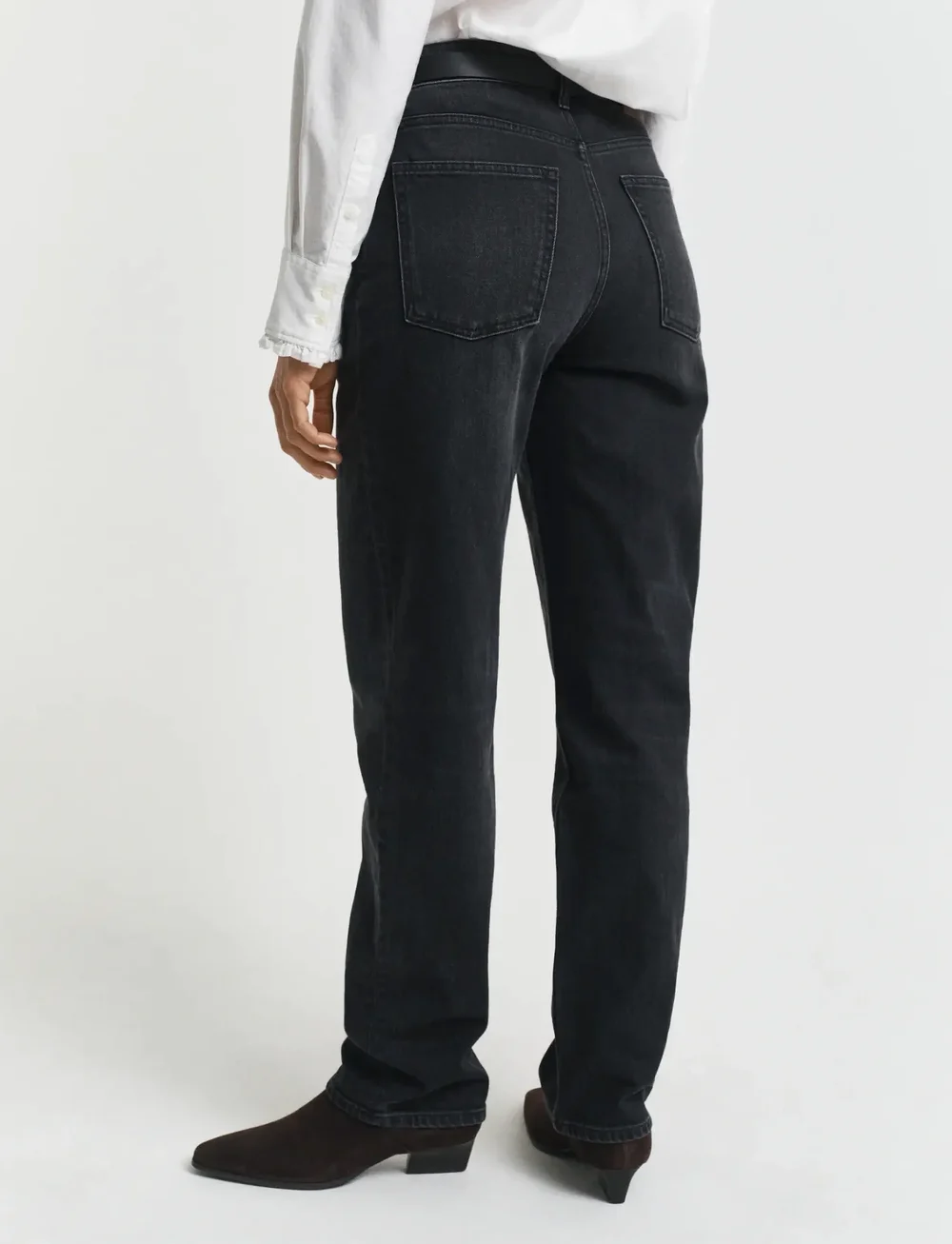 GANT - STRAIGHT STRETCH JEANS - sirge säärega teksad - black broken in - 5