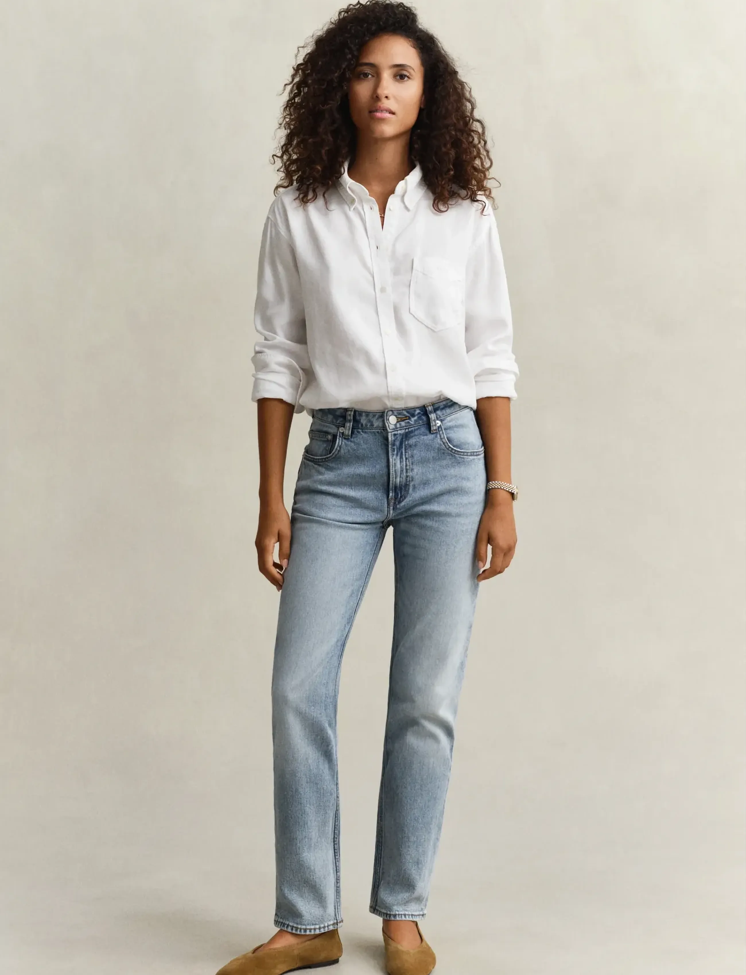 GANT STRAIGHT STRETCH JEANS - Jeans - LIGHT BLUE WORN IN / blue