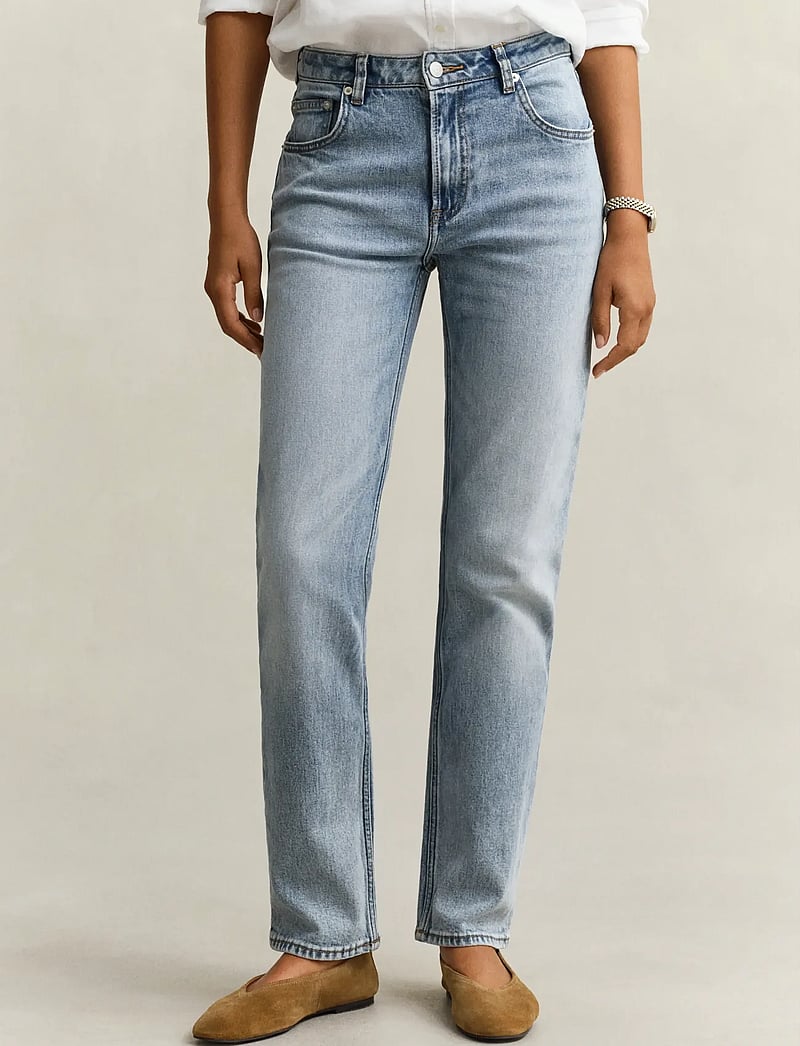 GANT - STRAIGHT STRETCH JEANS - straight jeans - light blue worn in - 3