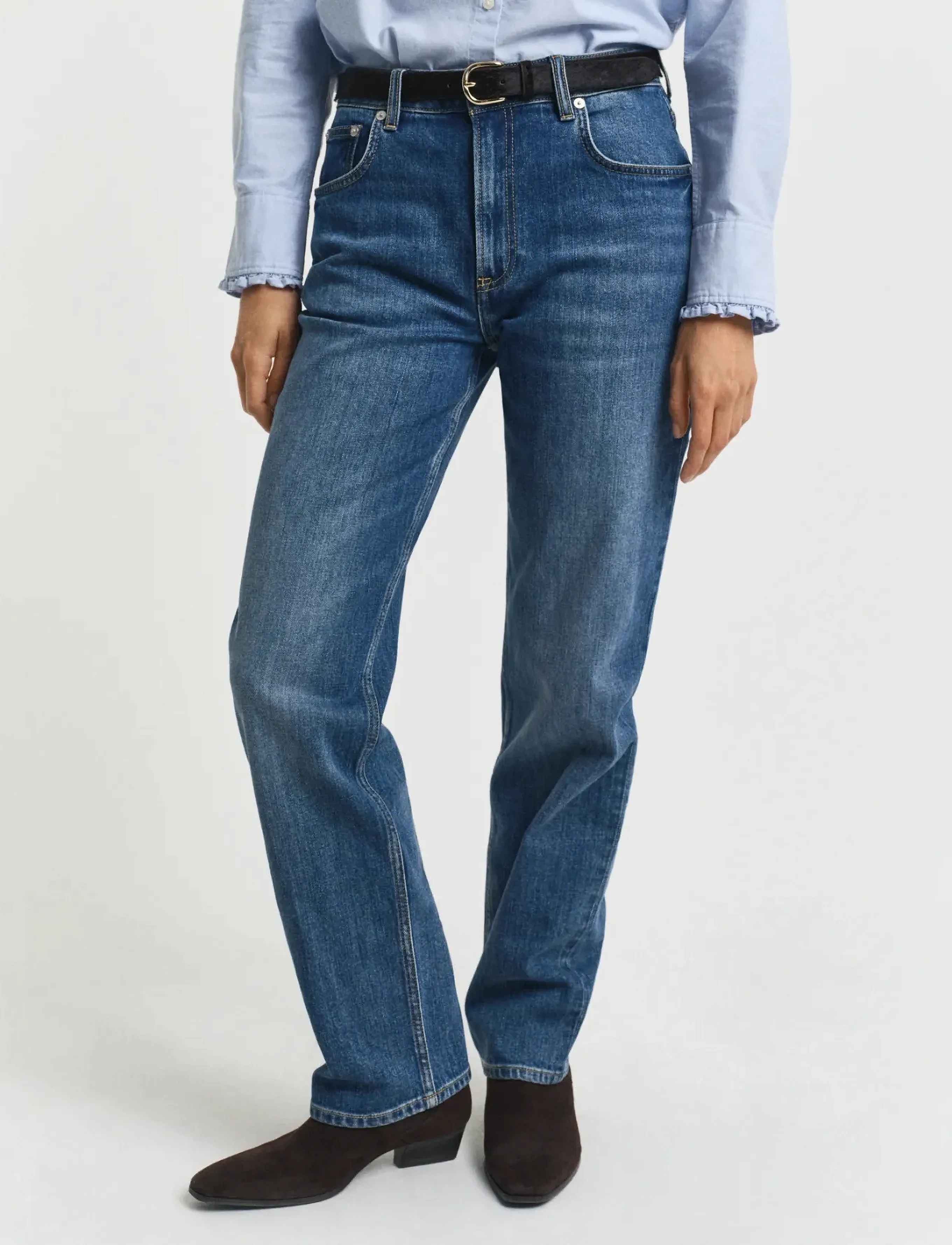 Gant STRAIGHT STRETCH JEANS - Jeans - MID BLUE BROKEN IN / blue