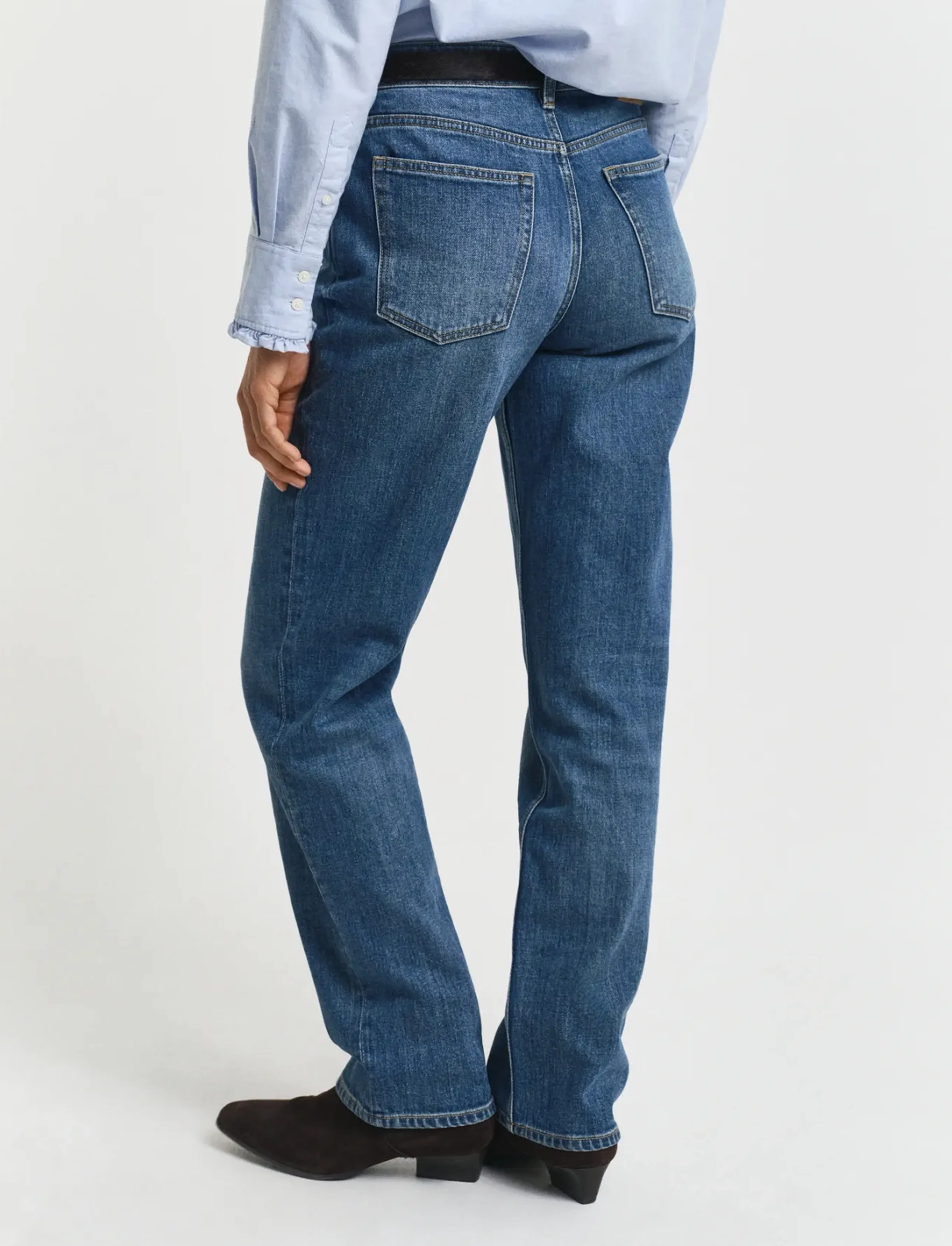 Gant - STRAIGHT STRETCH JEANS - straight jeans - mid blue broken in - 5