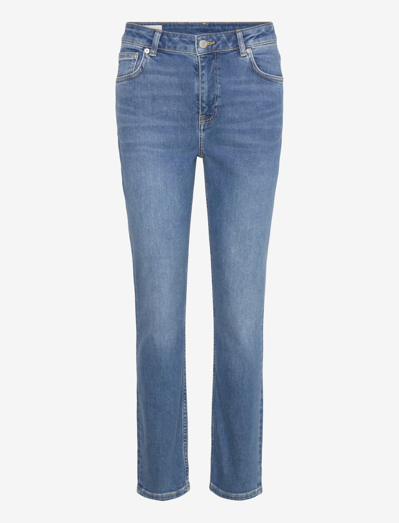 GANT - CROPPED SLIM STRETCH JEANS - kitsad teksad - mid blue broken in - 1