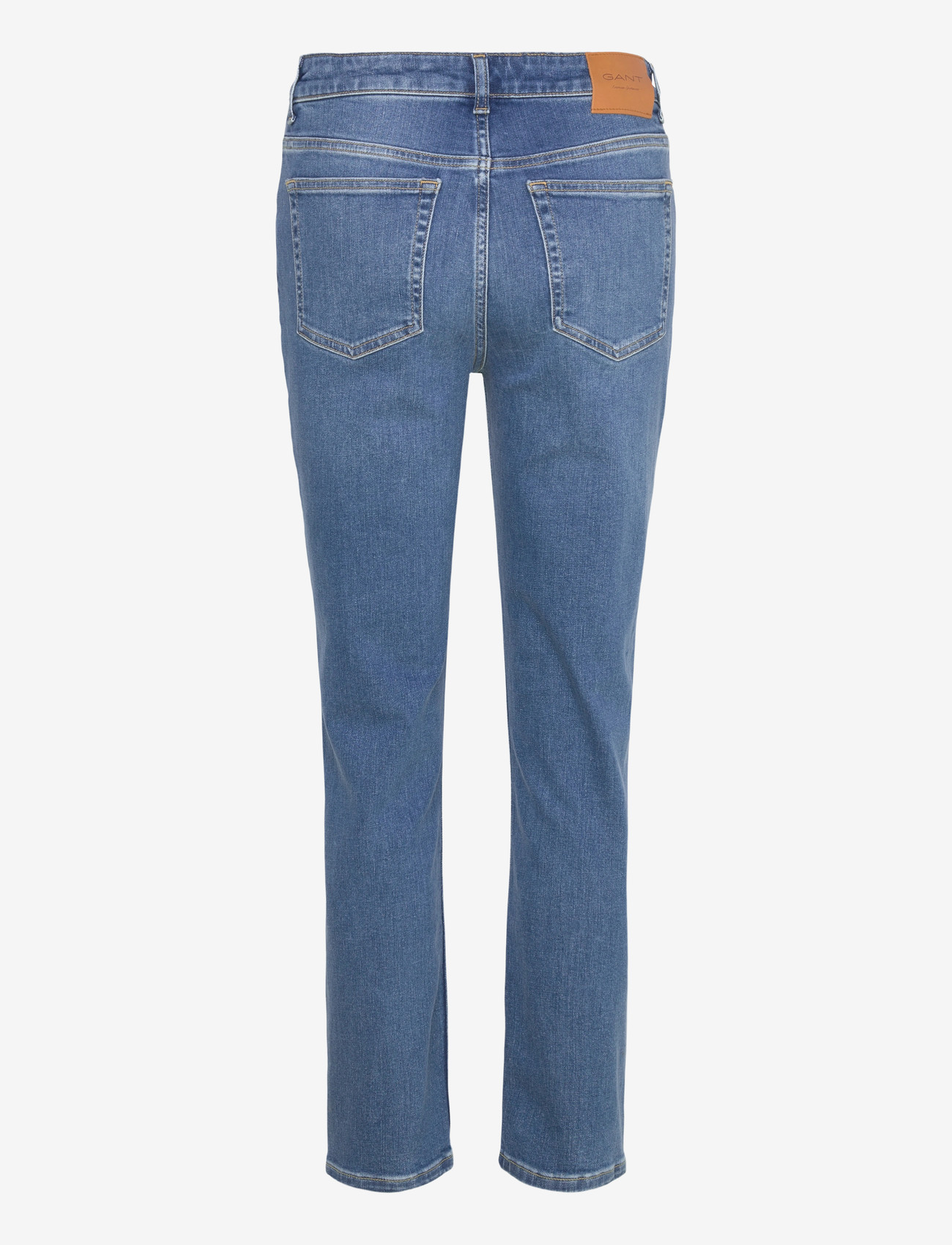 GANT - CROPPED SLIM STRETCH JEANS - kitsad teksad - mid blue broken in - 2