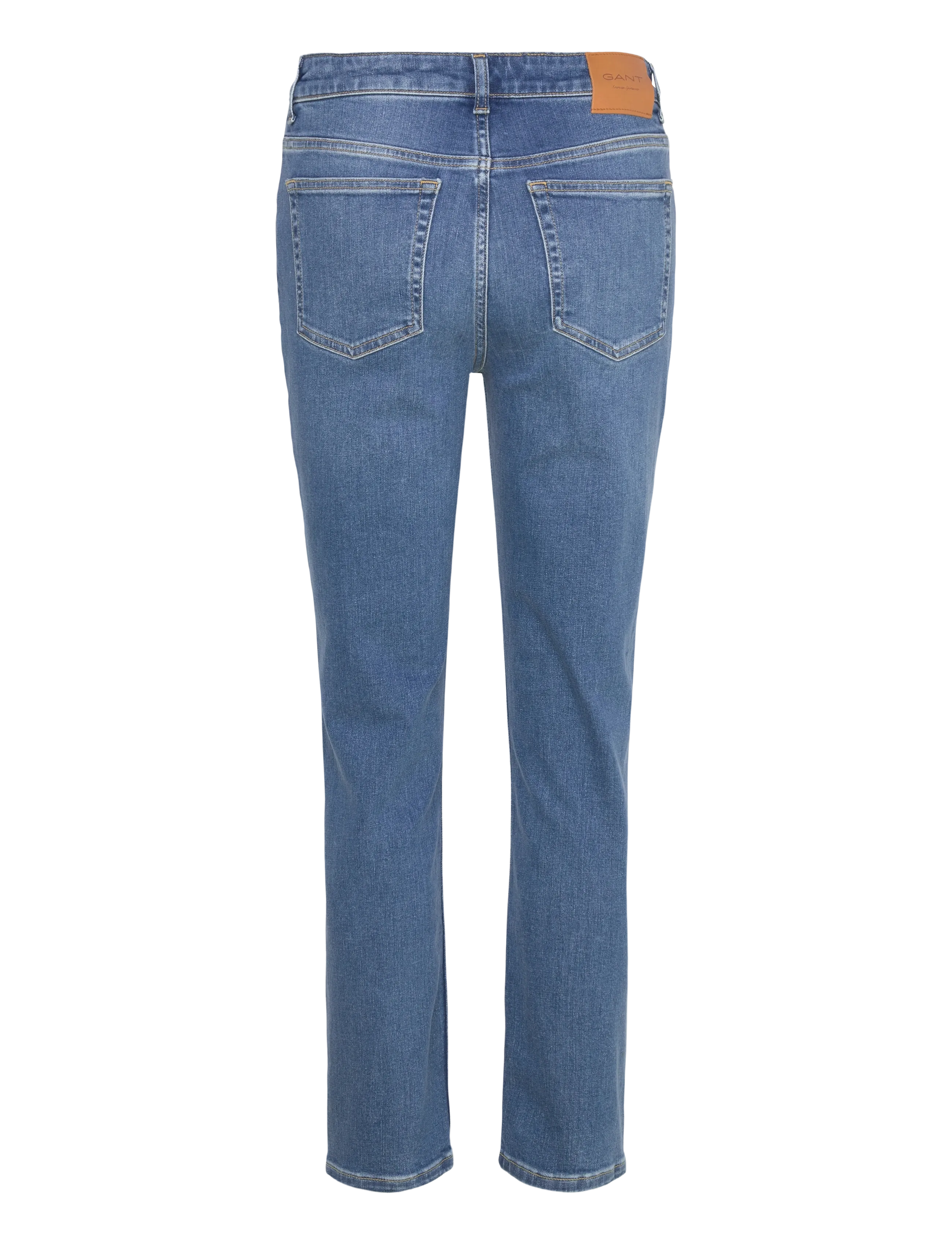 Gant - Slim Cropped Jeans - kitsad teksad - mid blue broken in - 2