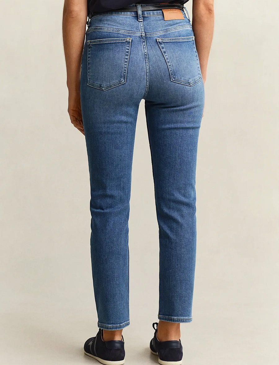 Gant - Slim Cropped Jeans - slim jeans - mid blue broken in - 3
