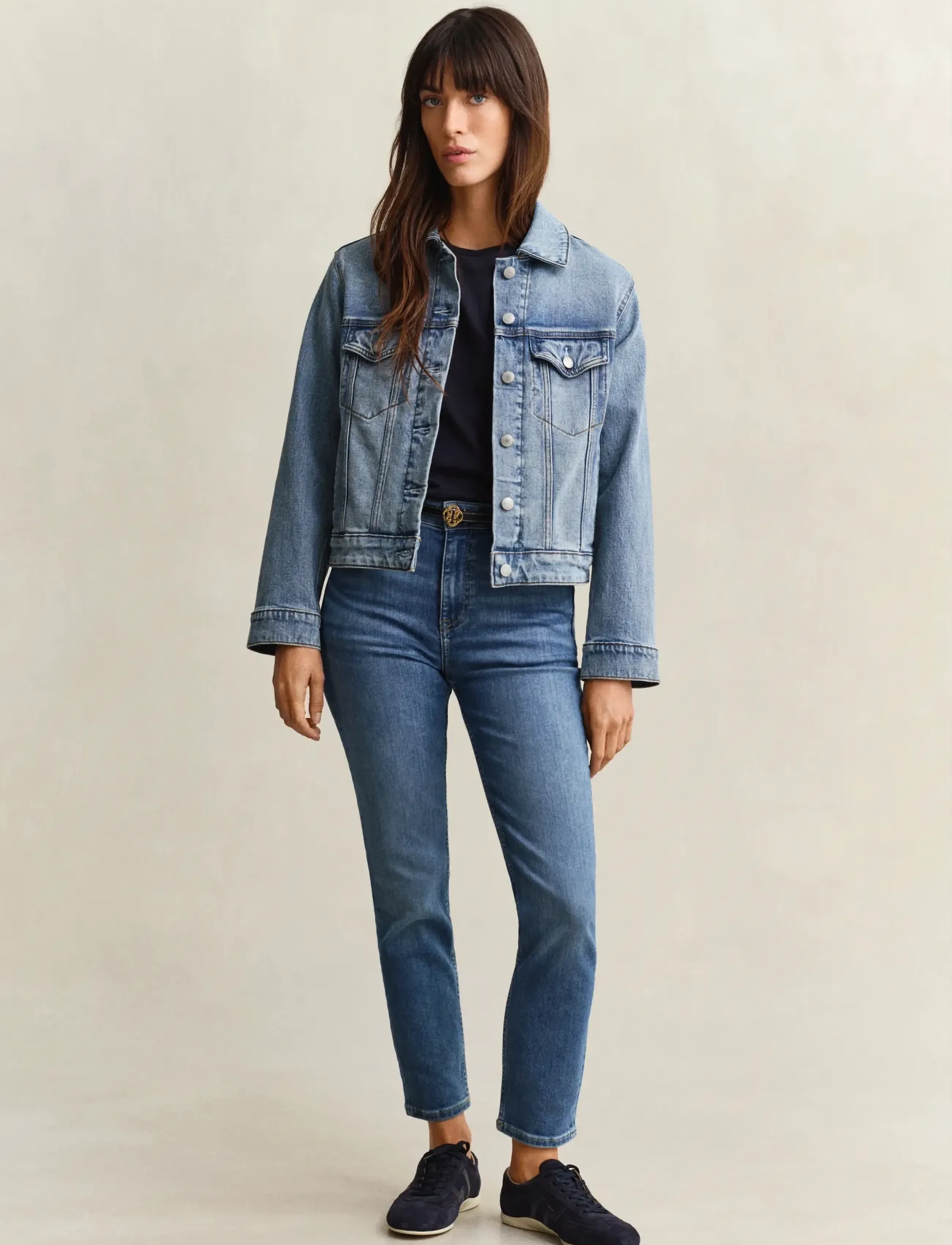 Gant - Slim Cropped Jeans - kitsad teksad - mid blue broken in - 5