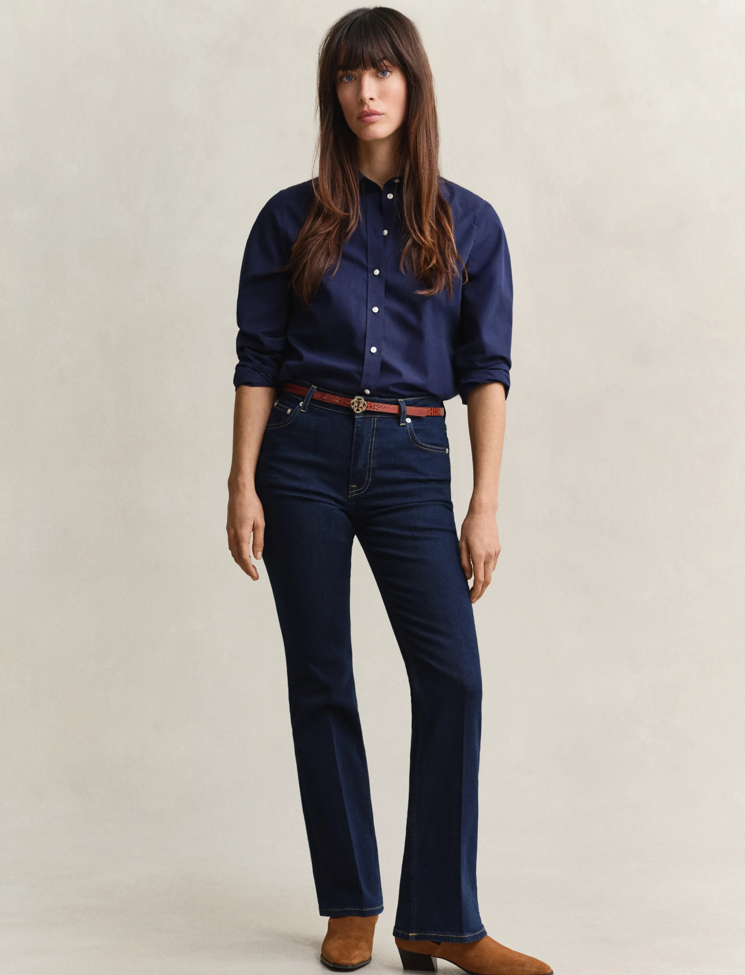 Gant Slim Flared Jeans, 30, Navy, Jeans > Flares, Dame