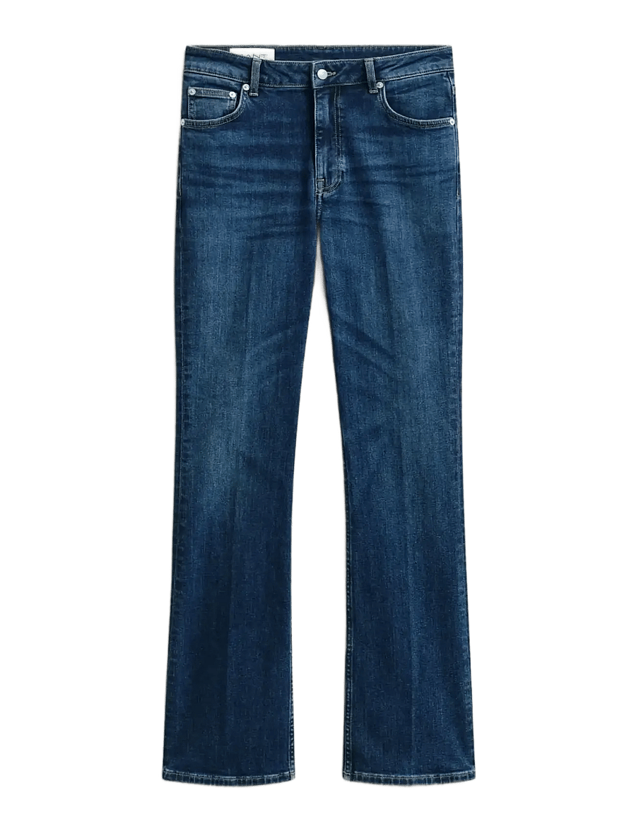 Gant - Slim Flared Jeans - utsvängda jeans - dark blue worn in - 1