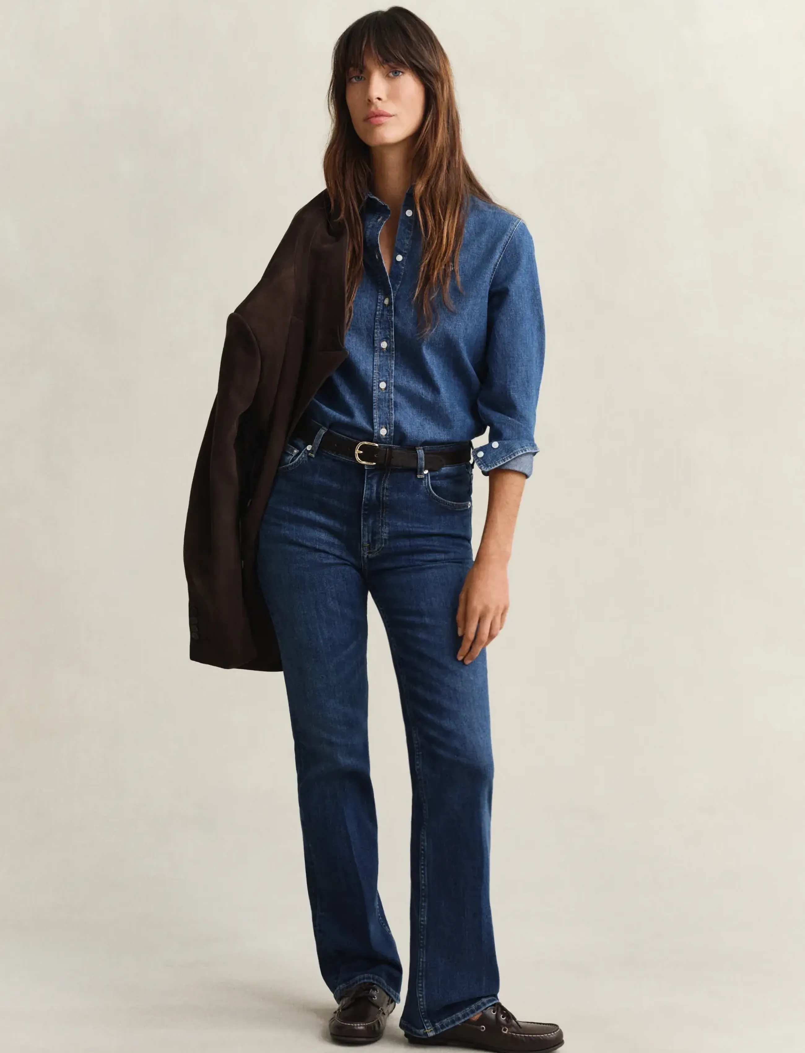 Gant Slim Flared Jeans - Alt eriti laia säärega teksad - DARK BLUE WORN IN / blue