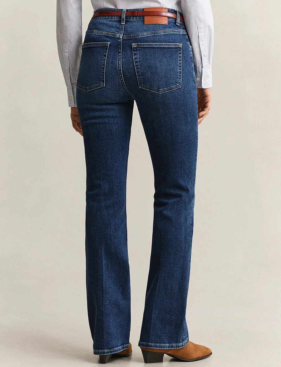 Gant - Slim Flared Jeans - utsvängda jeans - dark blue worn in - 2