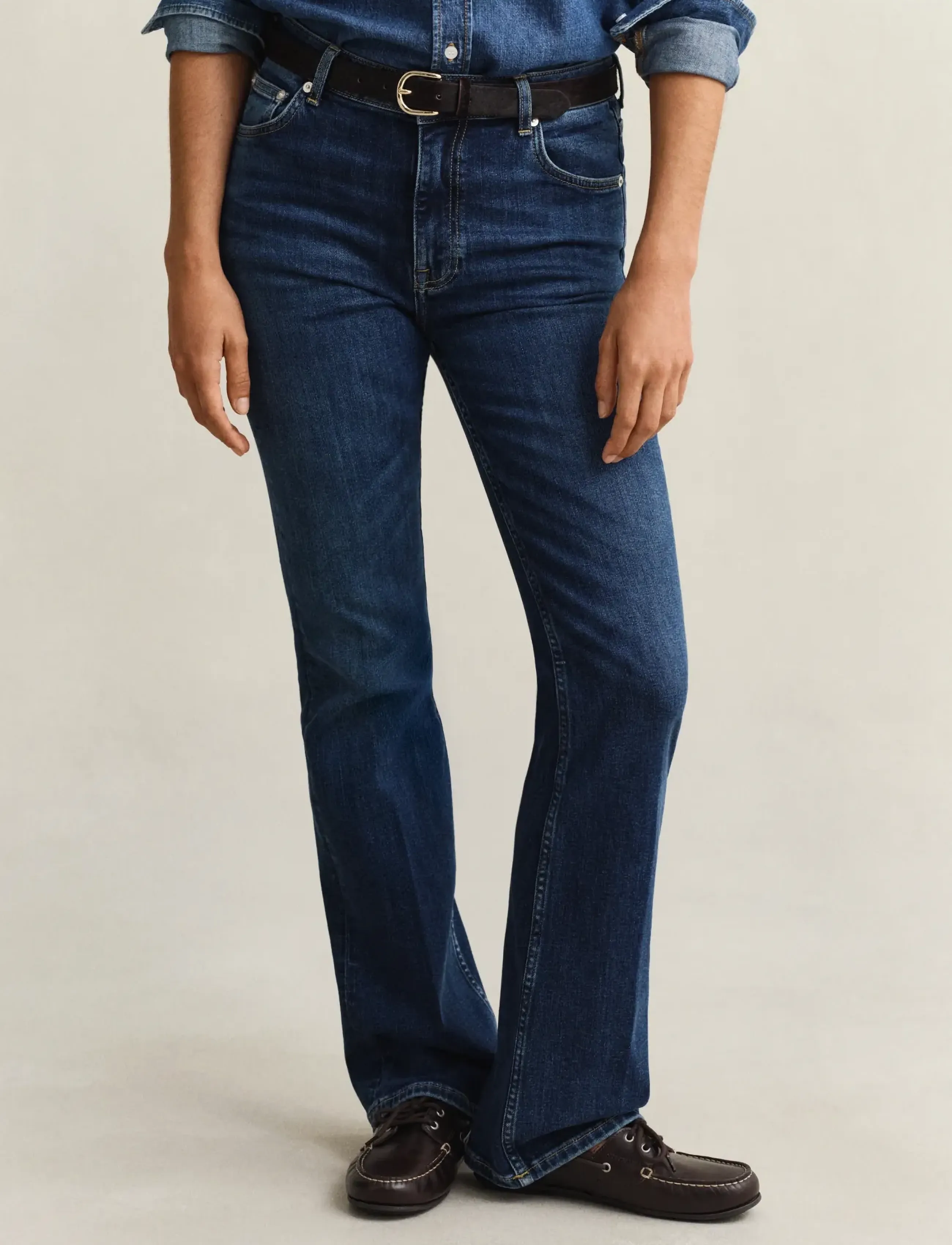 Gant - Slim Flared Jeans - alt eriti laia säärega teksad - dark blue worn in - 3