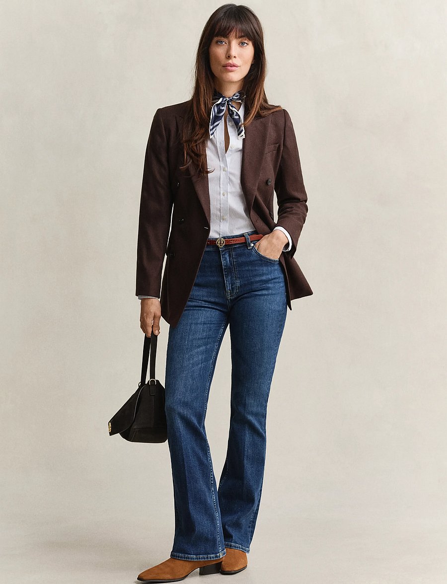 Gant - Slim Flared Jeans - utsvängda jeans - dark blue worn in - 4