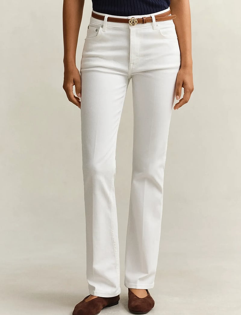 GANT - SLIM FLARE STRETCH JEANS - alt eriti laia säärega teksad - eggshell - 3