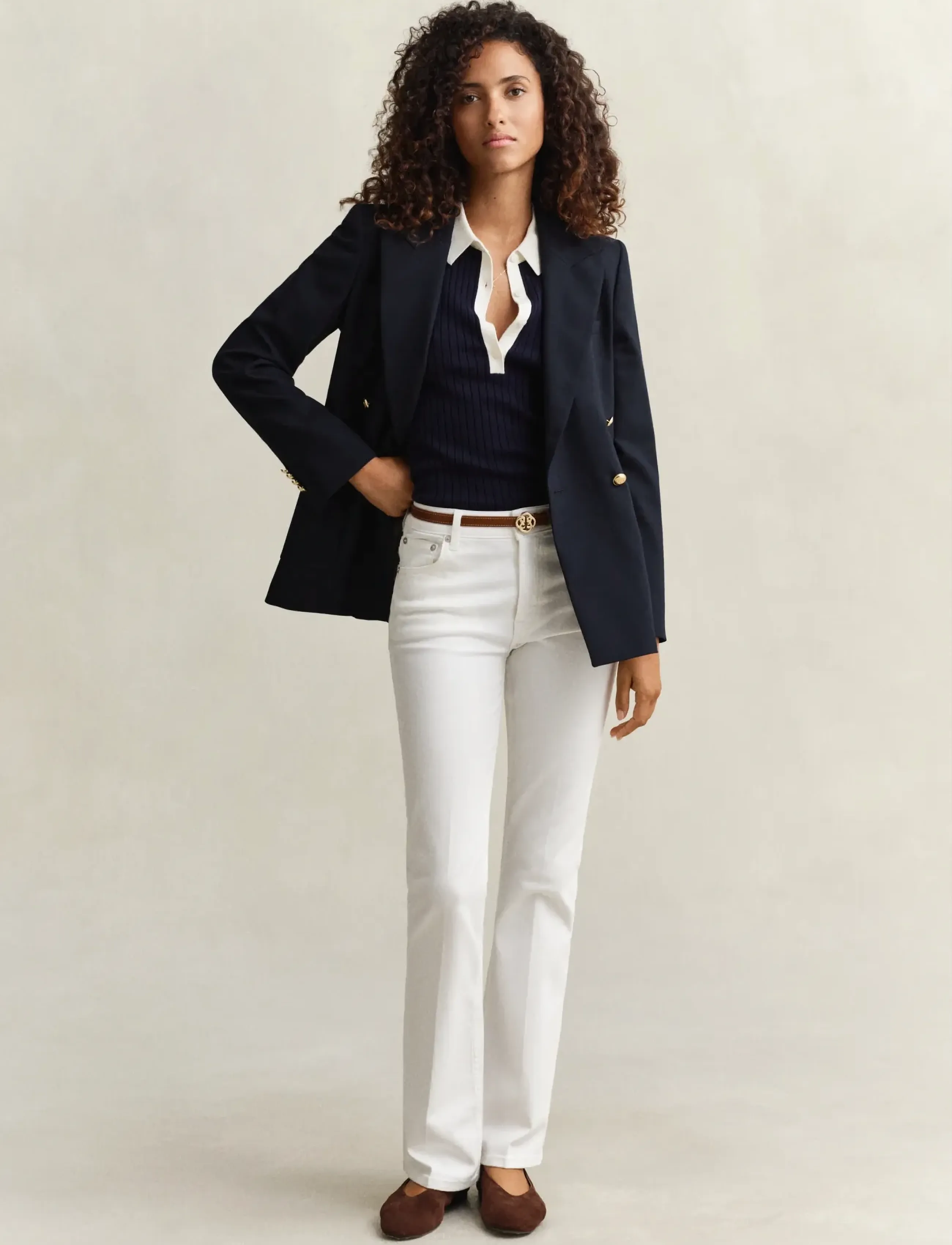 Gant - Slim Flared Jeans - alt eriti laia säärega teksad - eggshell - 4