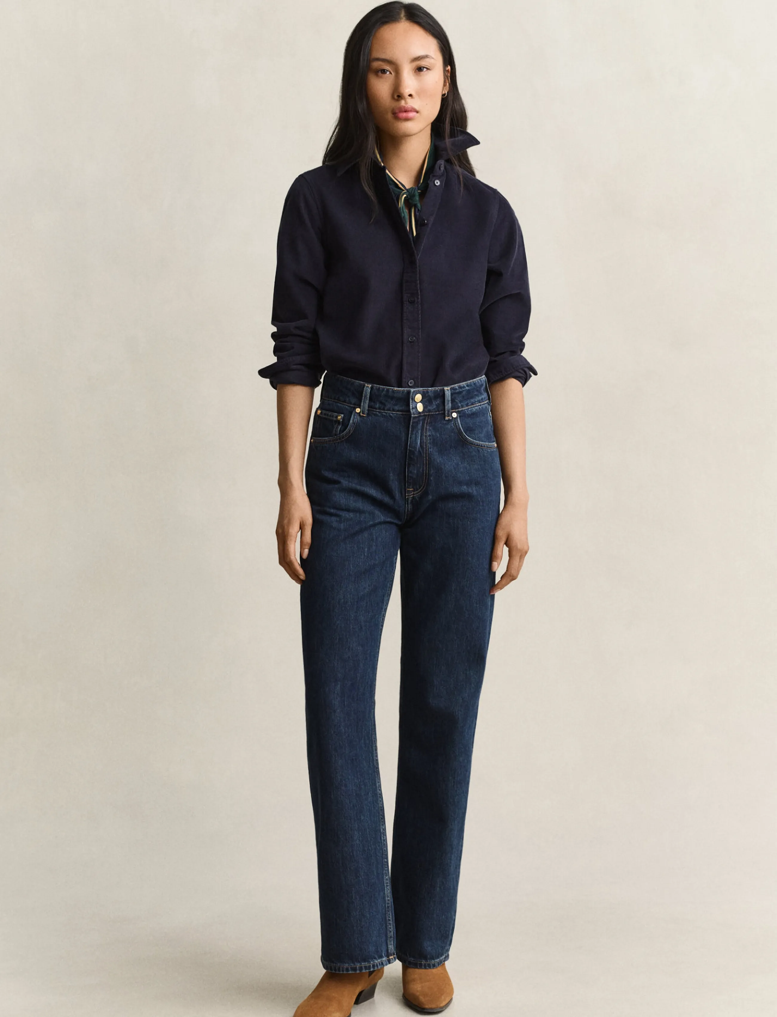 Gant - RELAXED DOUBLE BUTTON JEANS - dark blue worn in - 1