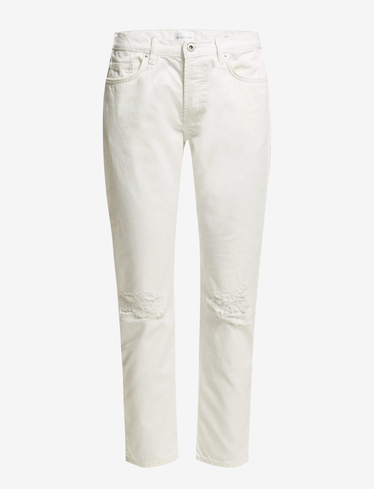 GANT - R. WHITE SLACKER JEANS - džinsa bikses ar taisnām starām - offwhite - 0