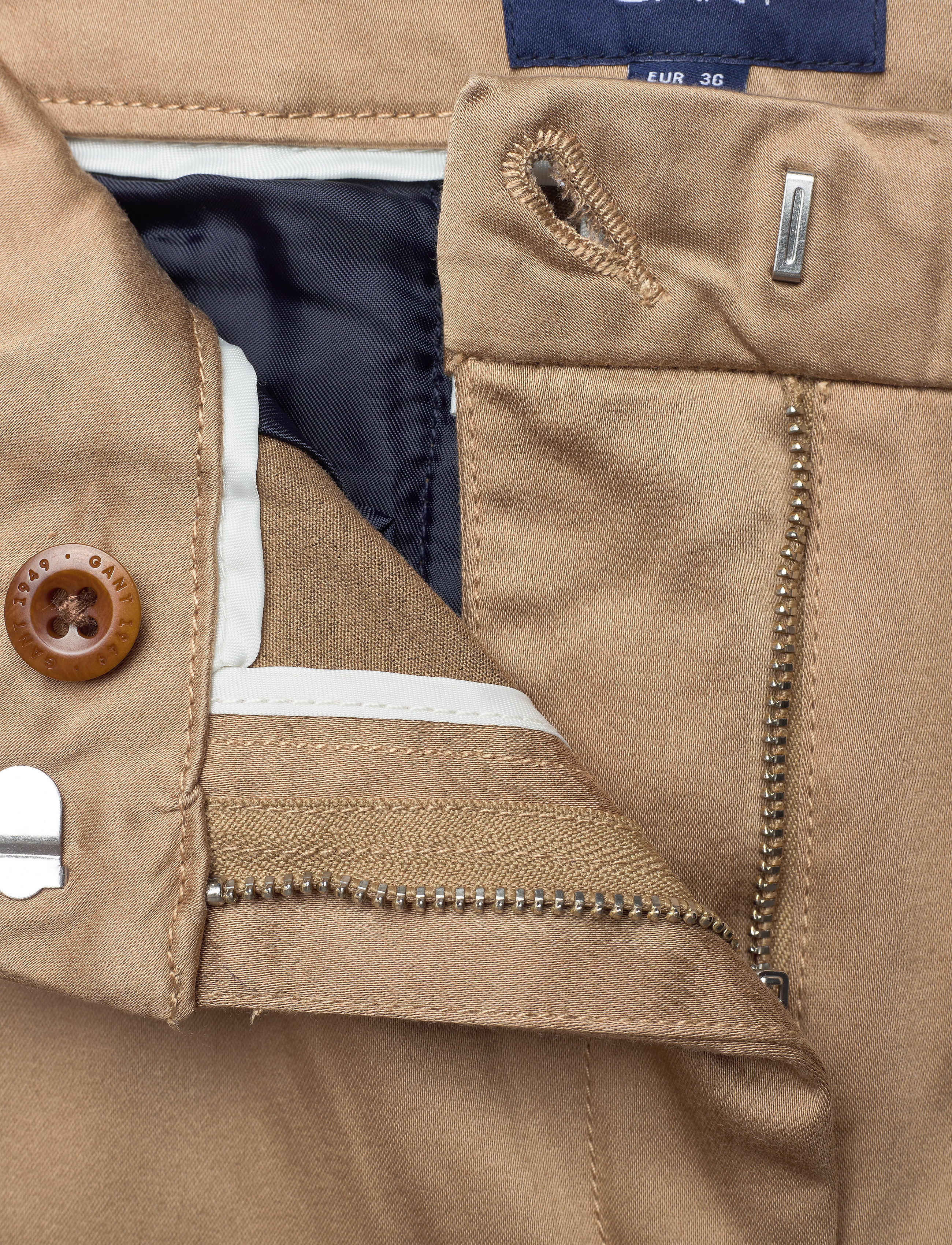GANT - D1. TP SATIN SLACK - warm khaki - 3