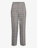 D1. HW PLEATED LTW CHECK PANT - EVENING BLUE