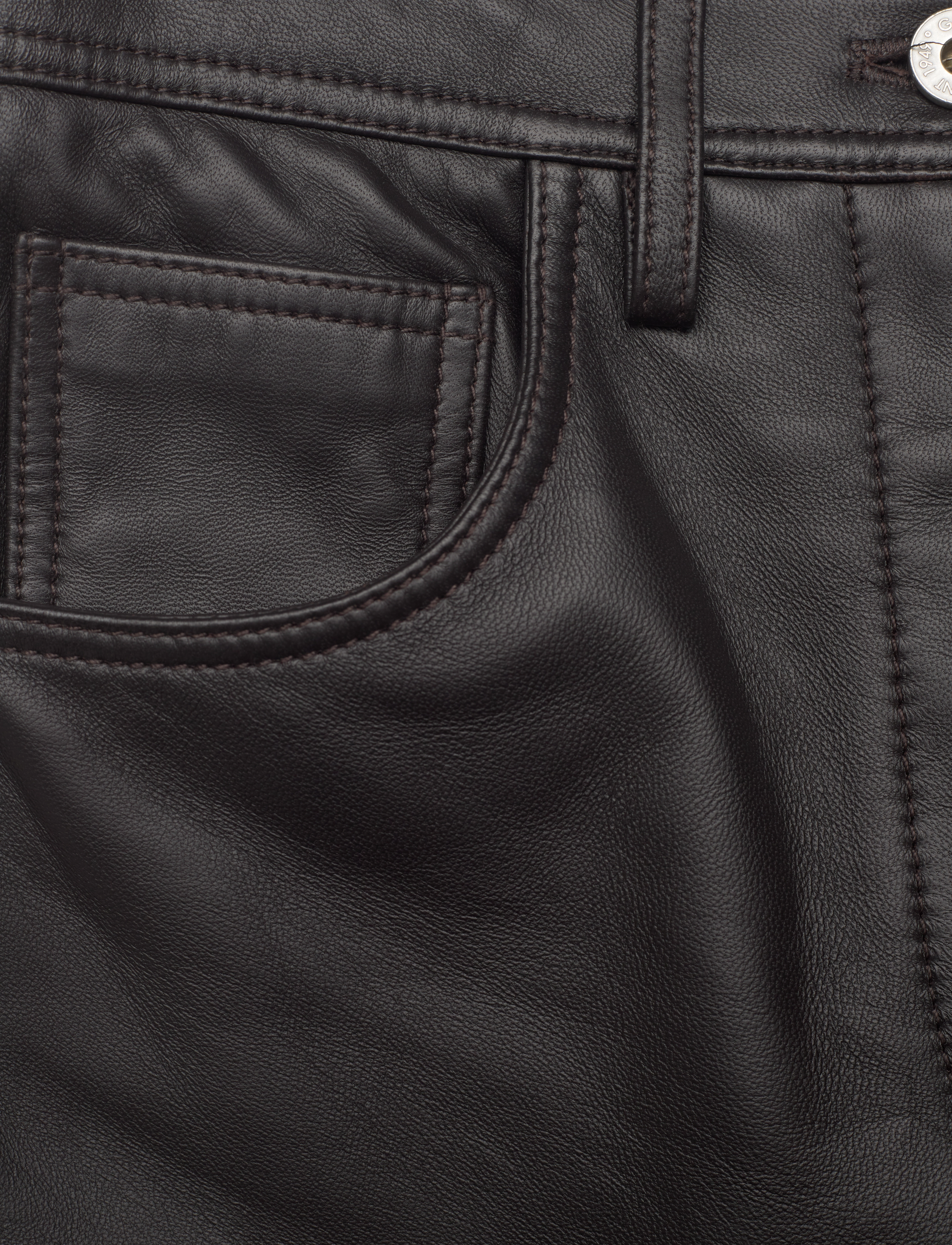 GANT - D2. HW CROPPED LEATHER PANT - cocoa bean - 2