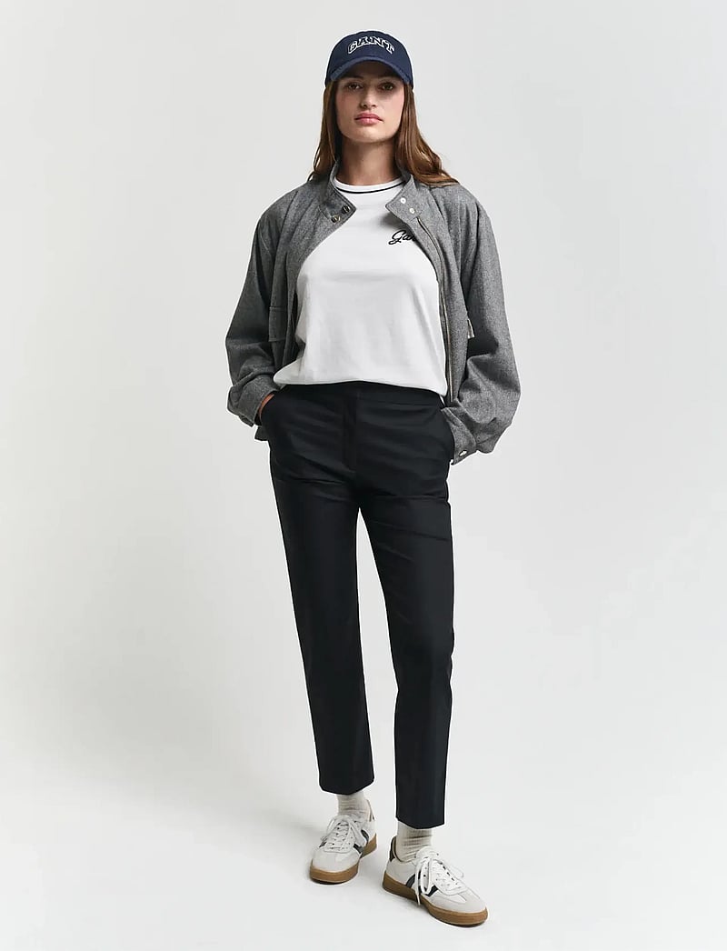 GANT - SLIM SLACK - slim fit hosen - ebony black - 0