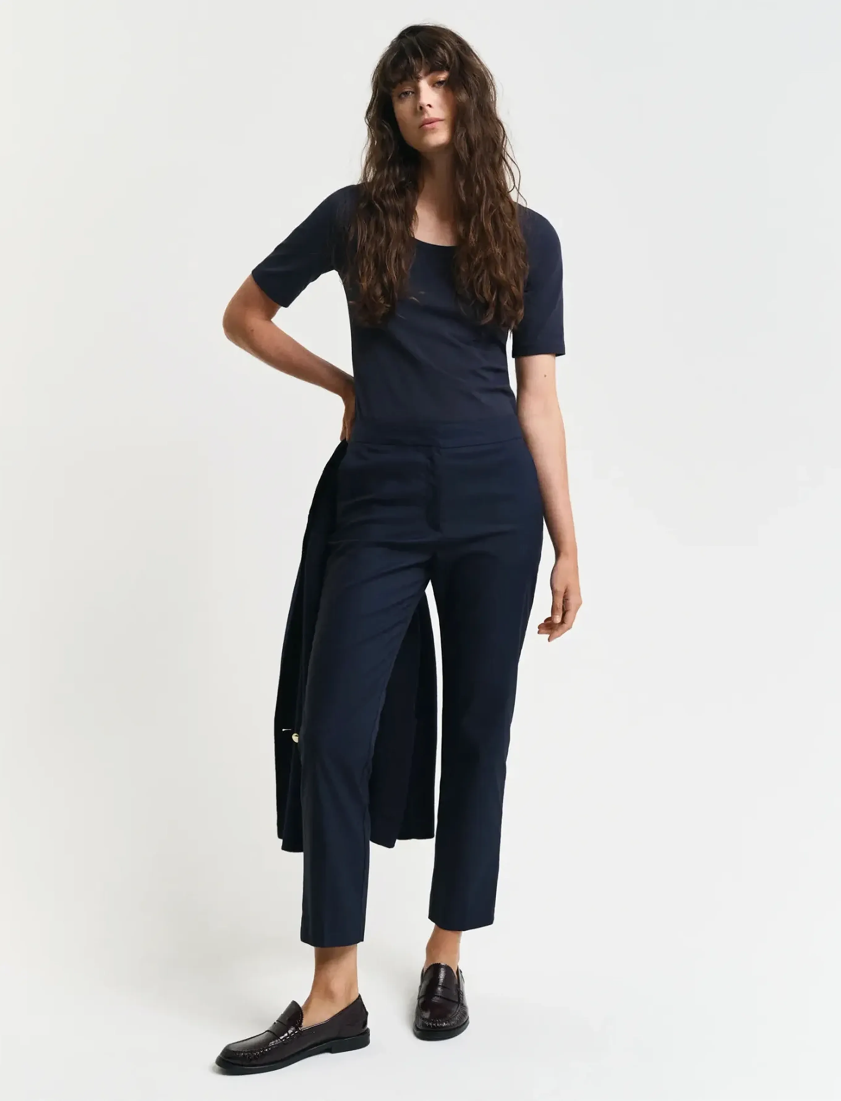 Gant - SLIM SLACK - slim fit trousers - evening blue - 5