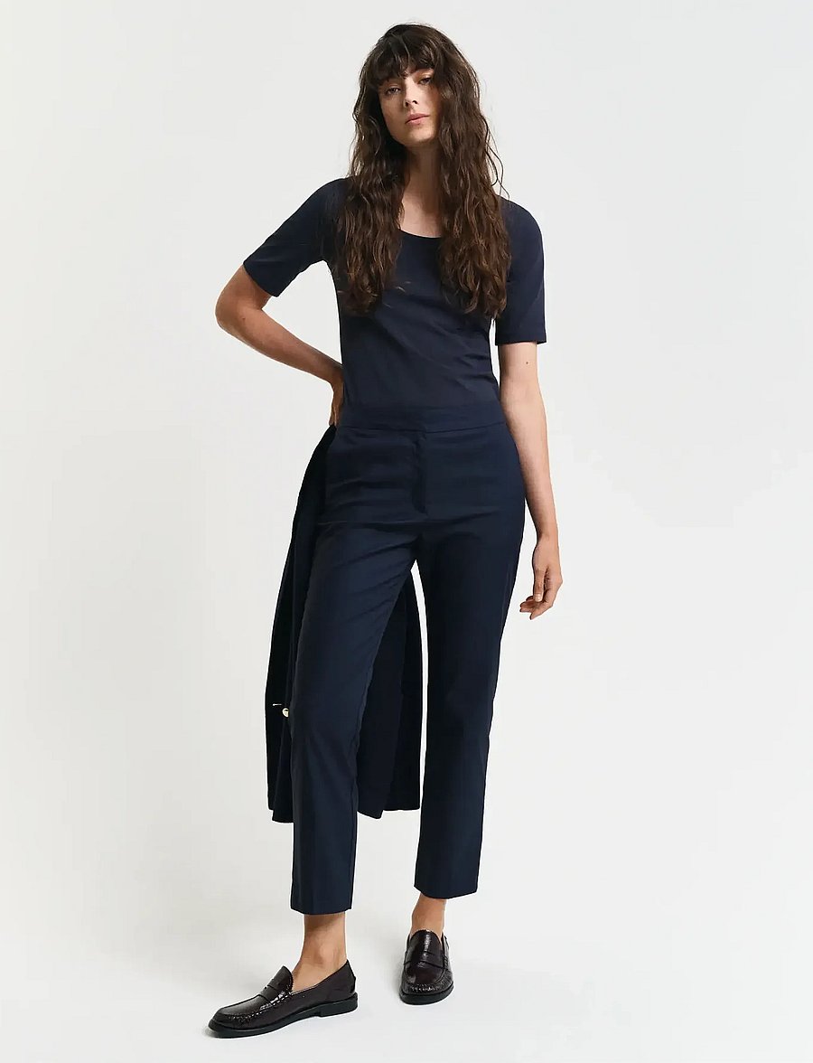 Gant - SLIM SLACK - slim fit trousers - evening blue - 5