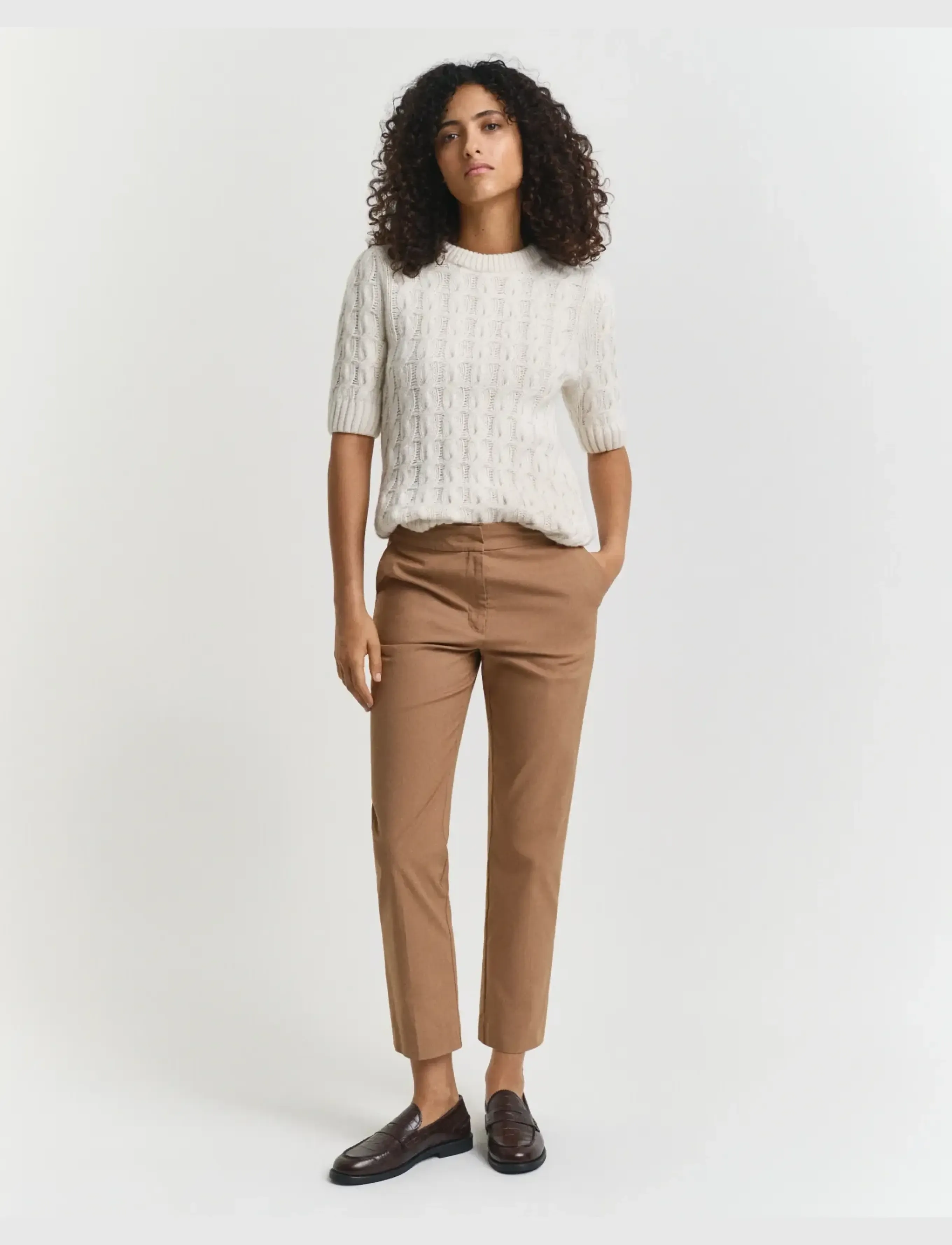 Gant Slim Slack, 38, Khaki green, Bukser > Slim Fit-Bukser, Dame
