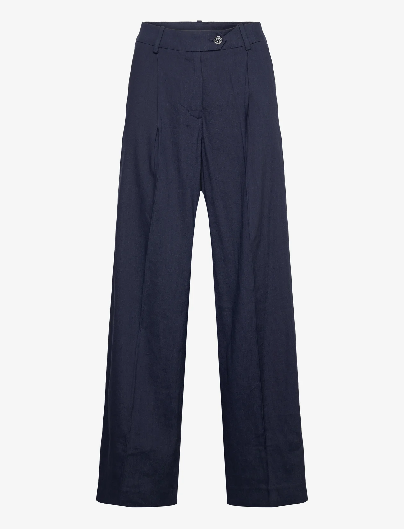 GANT - WIDE STRETCH LINEN PANT - linen trousers - evening blue - 0