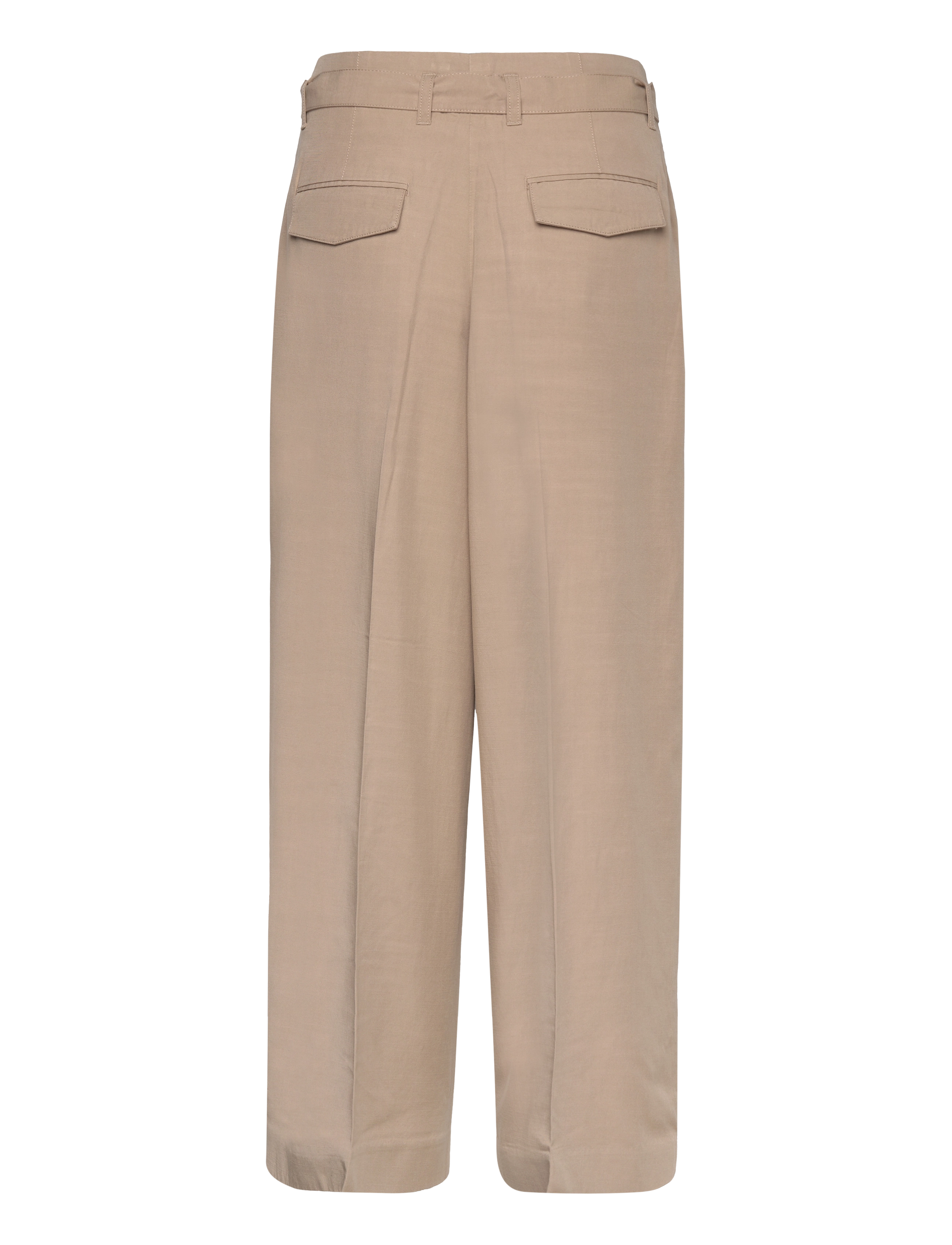 GANT - WIDE CROPPED BELTED PANTS - horn beige - 1