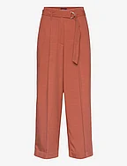 WIDE CROPPED BELTED PANTS - LIGHT COPPER