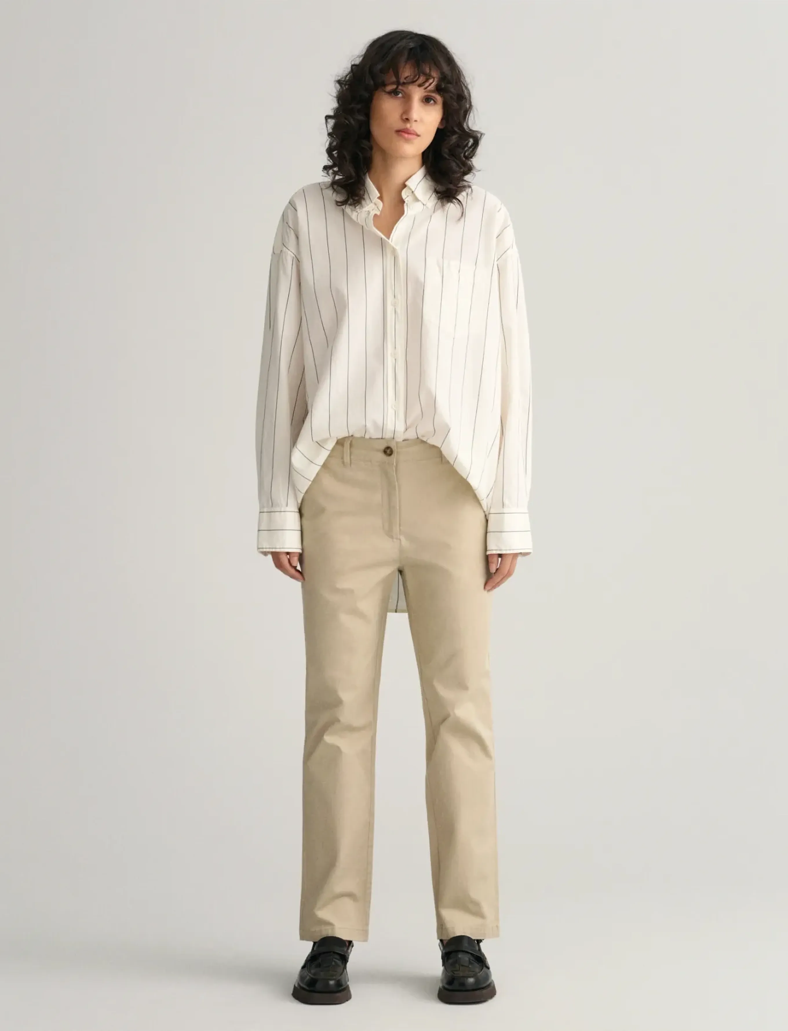 Gant Slim Chinos, Kvinder, Slim Chinos, Beige, Str: 44